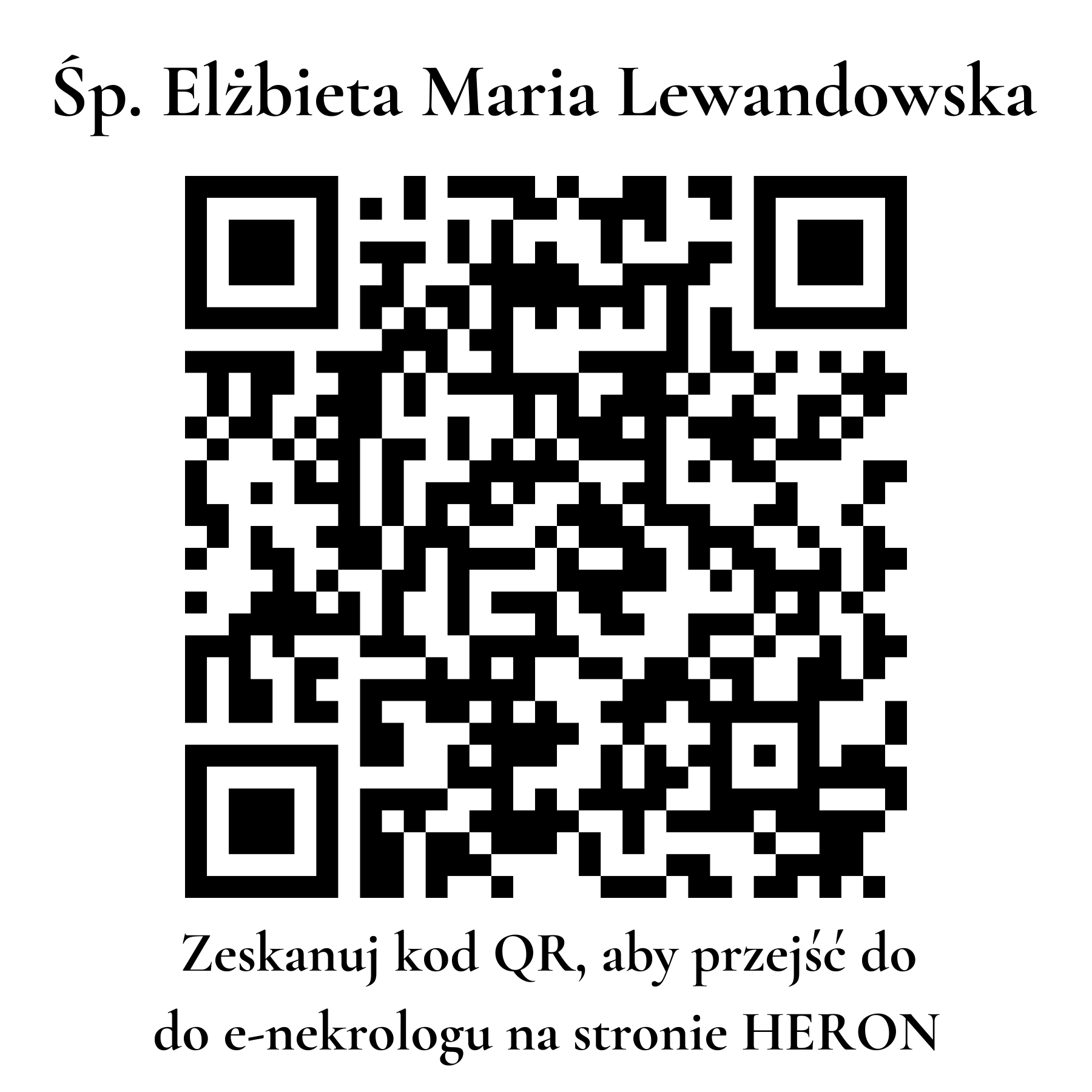 Kod QR do nekrologu Elżbieta Maria Lewandowska