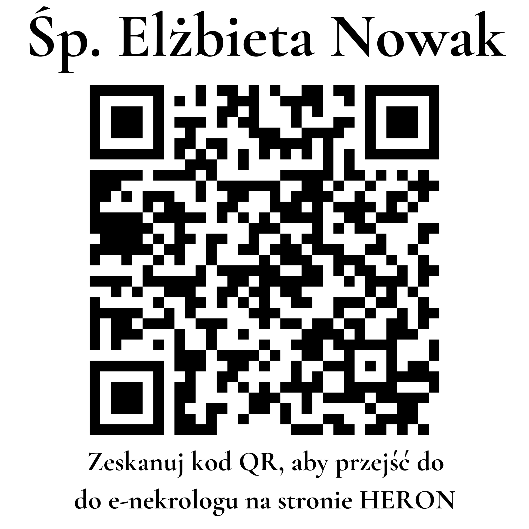 Kod QR do nekrologu Elżbieta Nowak Kod QR do nekrologu Elżbieta Nowak