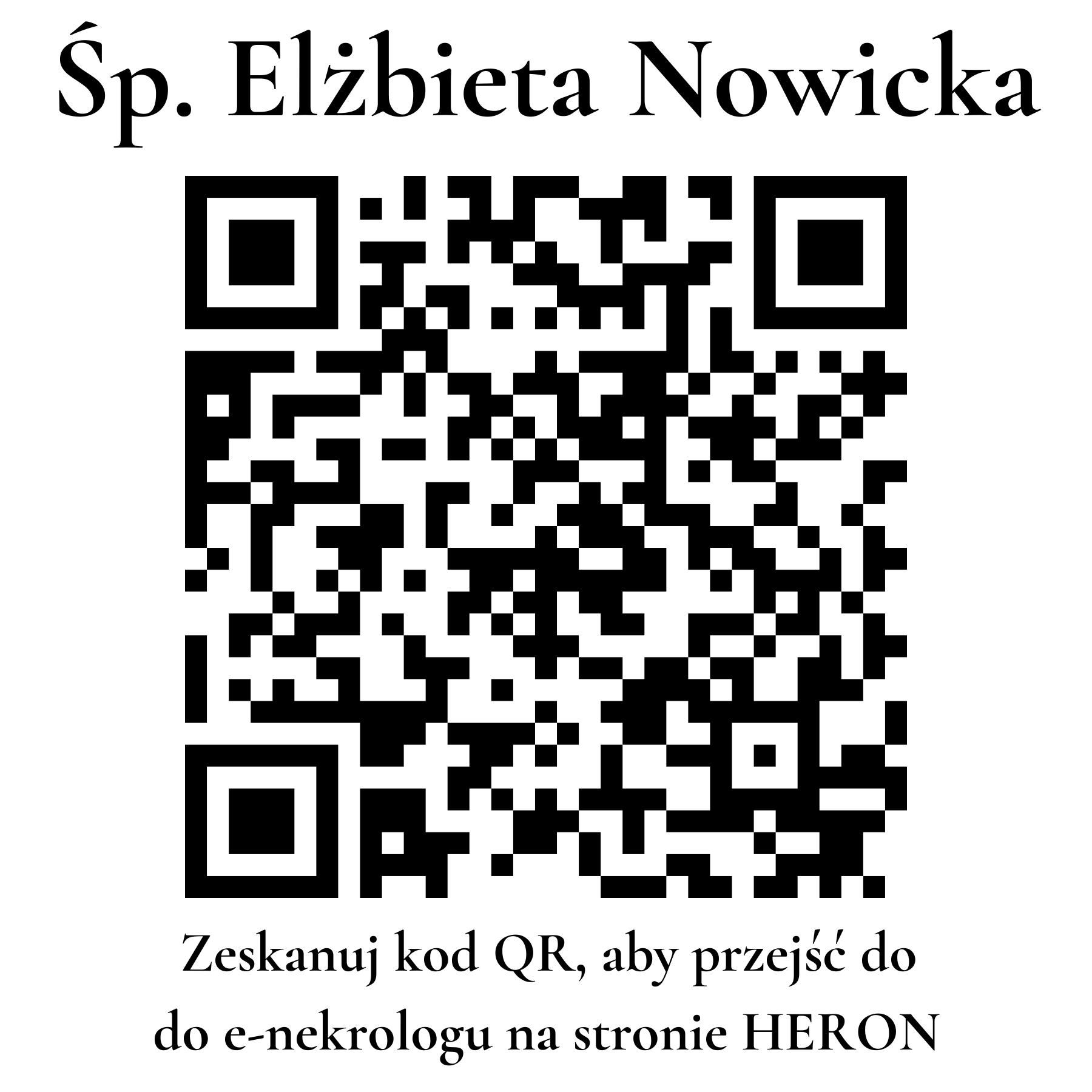 Kod QR do nekrologu Elżbieta Nowicka Kod QR do nekrologu Elżbieta Nowicka