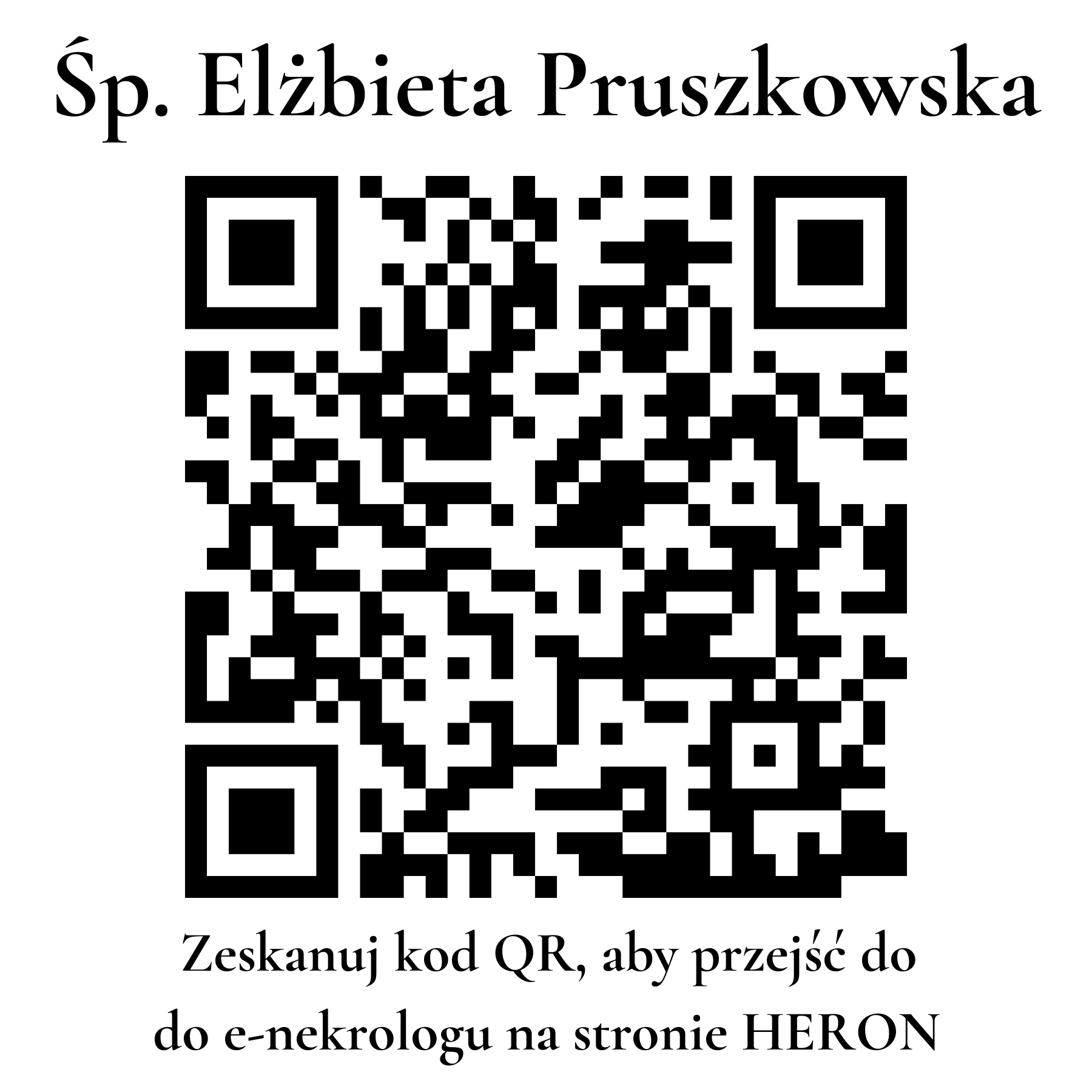 Kod QR do nekrologu Elżbieta Pruszkowska