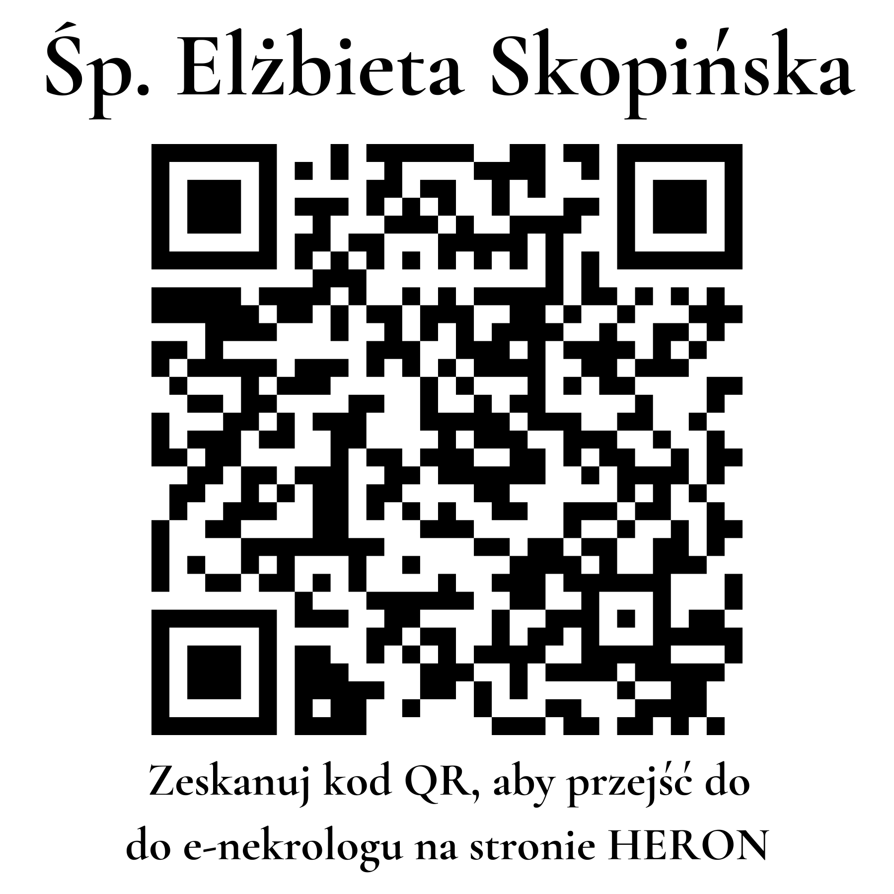 Kod QR do nekrologu Elżbieta Skopińska