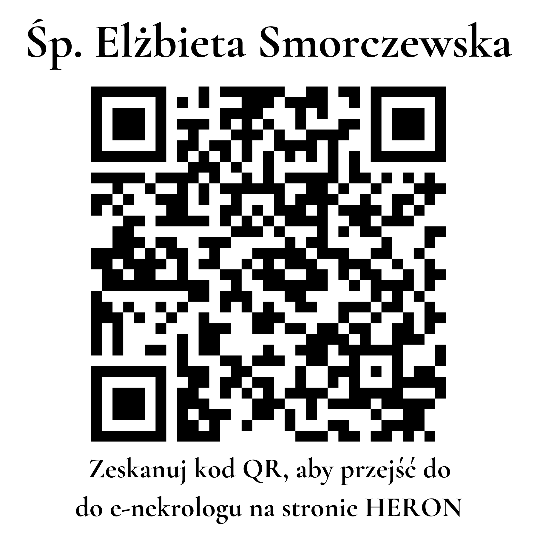 Kod QR do nekrologu Elżbieta Smorczewska