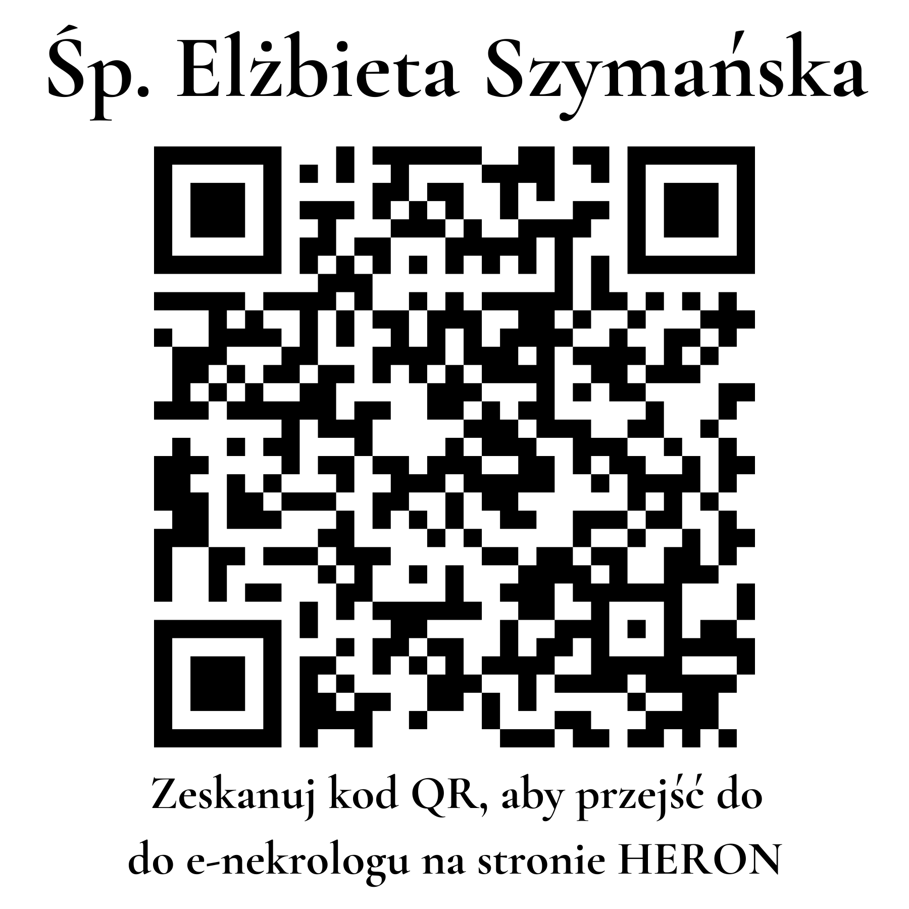 Kod QR do nekrologu Elżbieta Szymańska