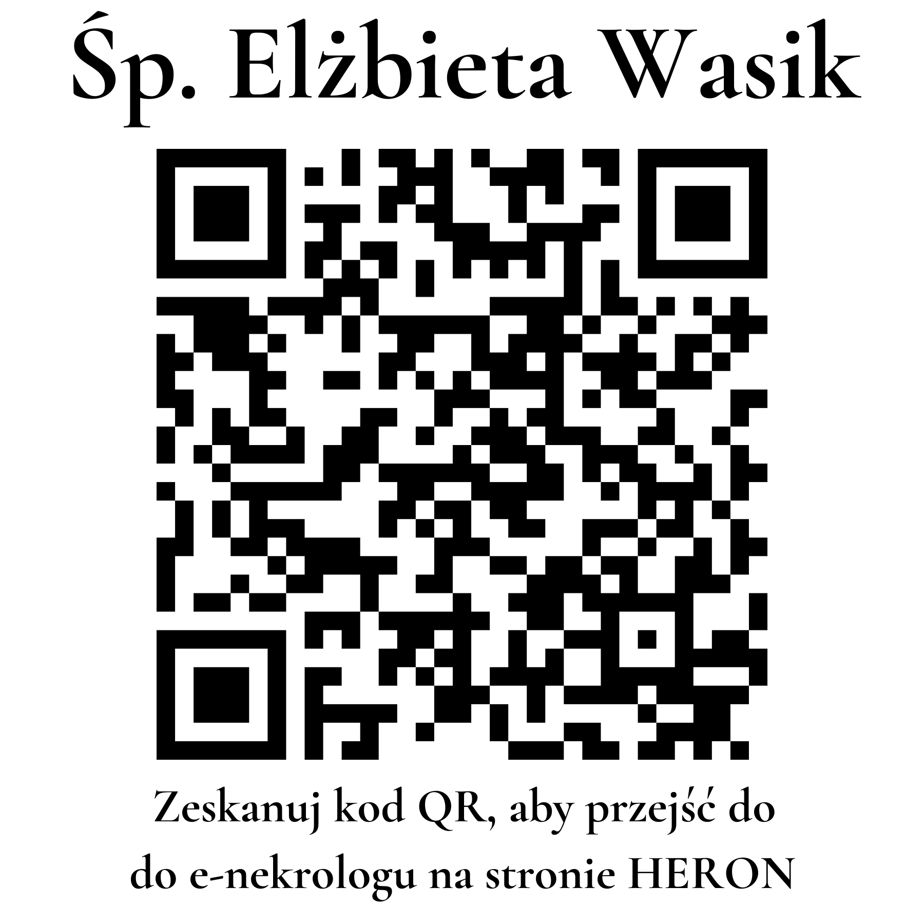 Kod QR do nekrologu Elżbieta Wasik Kod QR do nekrologu Elżbieta Wasik
