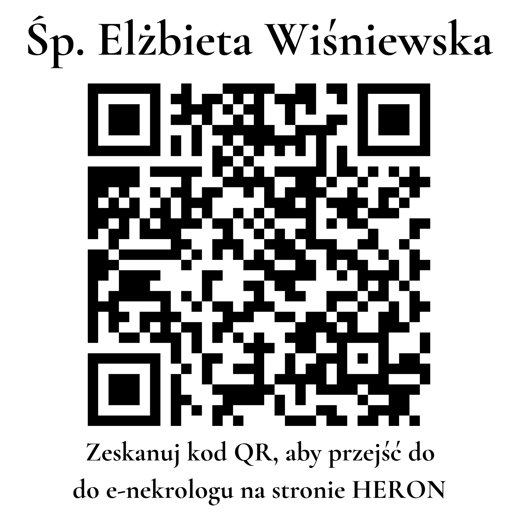 Kod QR do nekrologu Elżbieta Wiśniewska