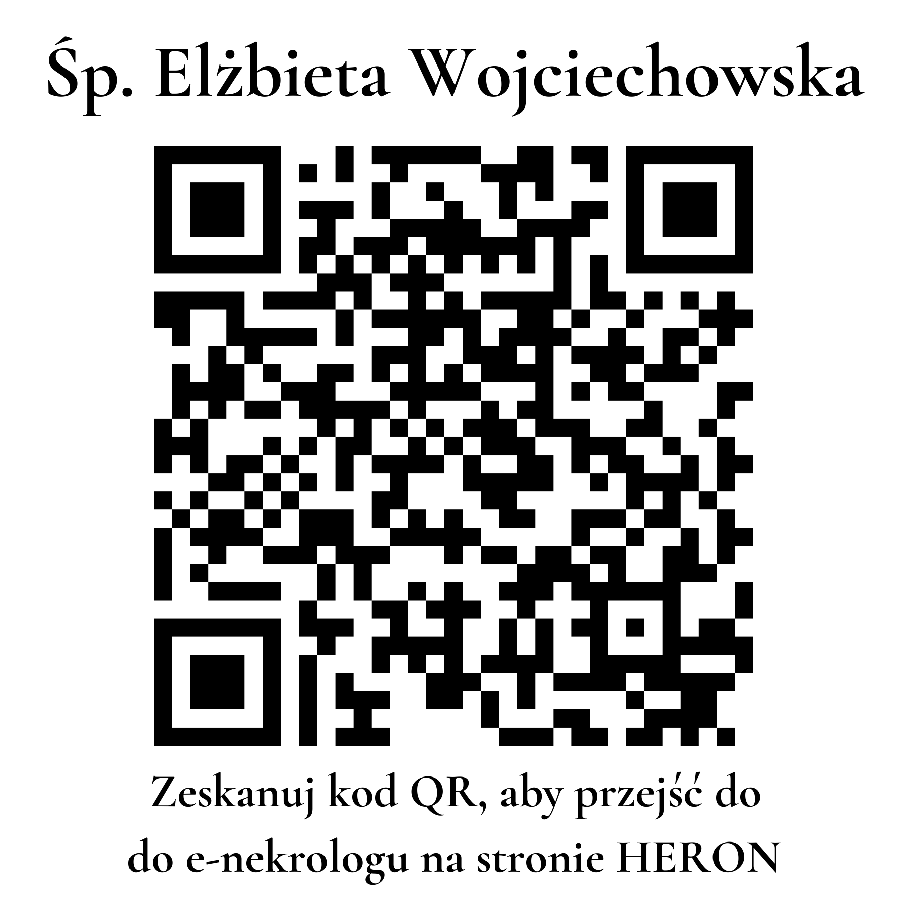 Kod QR do nekrologu Elżbieta Wojciechowska