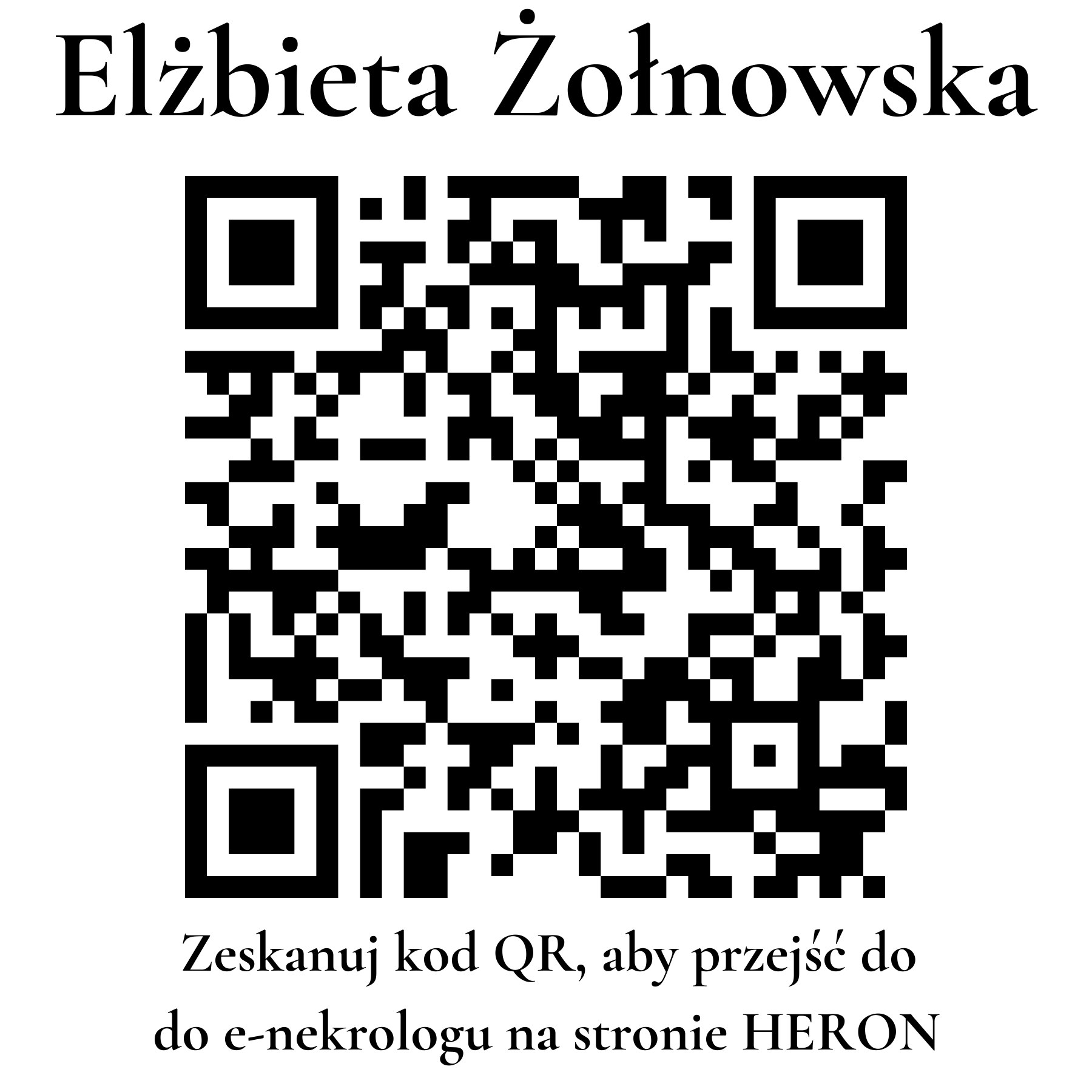 Kod QR do nekrologu Elżbieta Żołnowska Kod QR do nekrologu Elżbieta Żołnowska