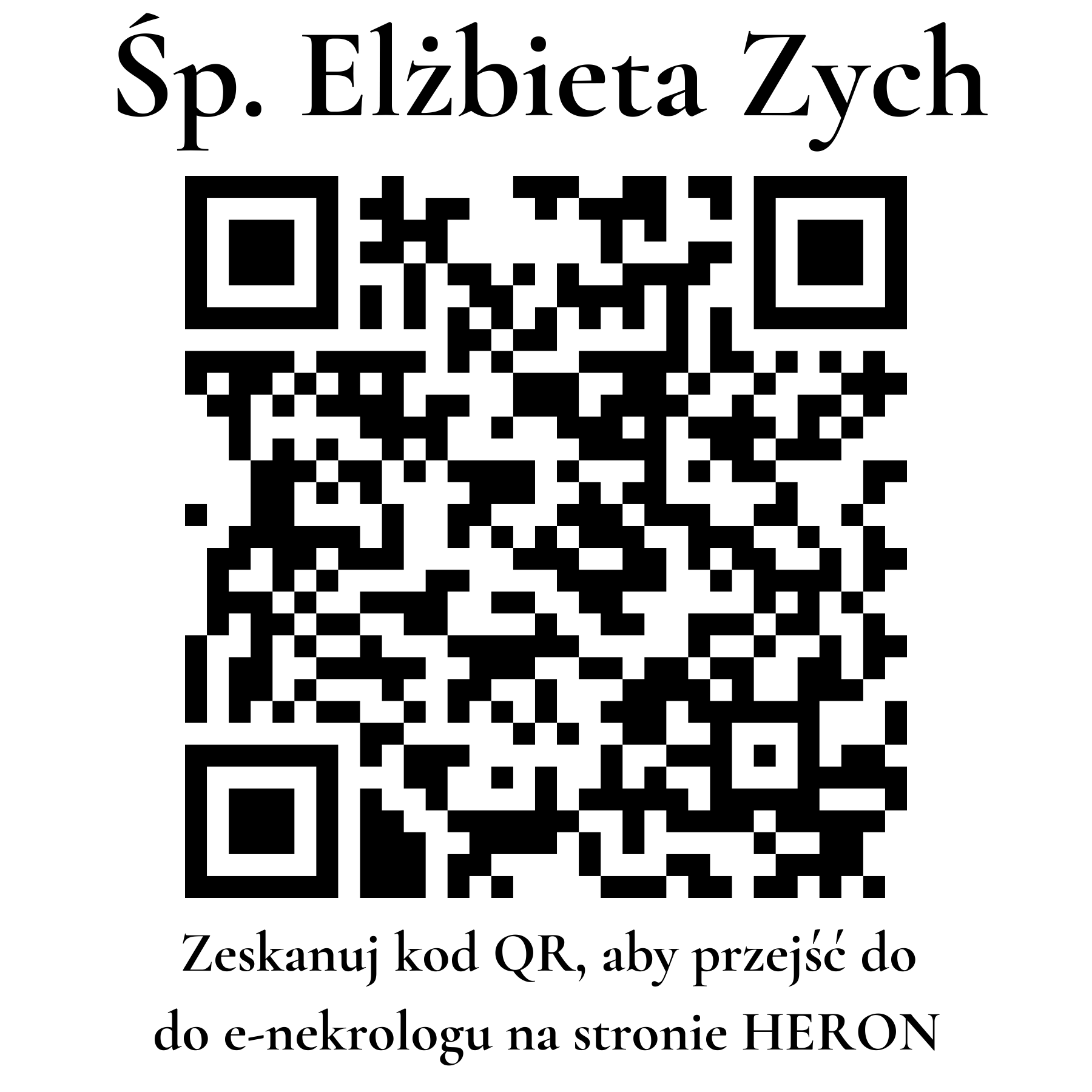 Kod QR do nekrologu Elżbieta Zych