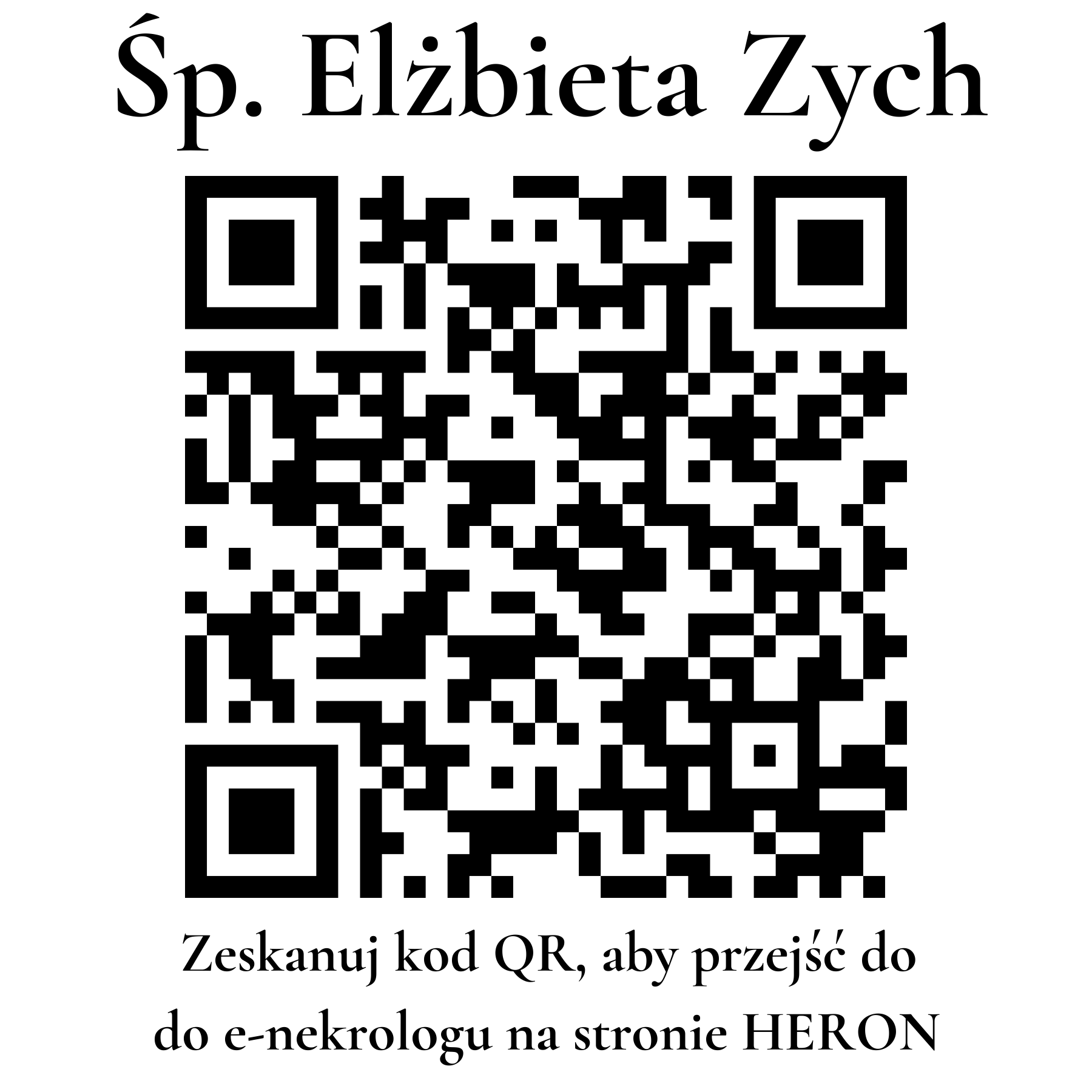 Kod QR do nekrologu Elżbieta Zych