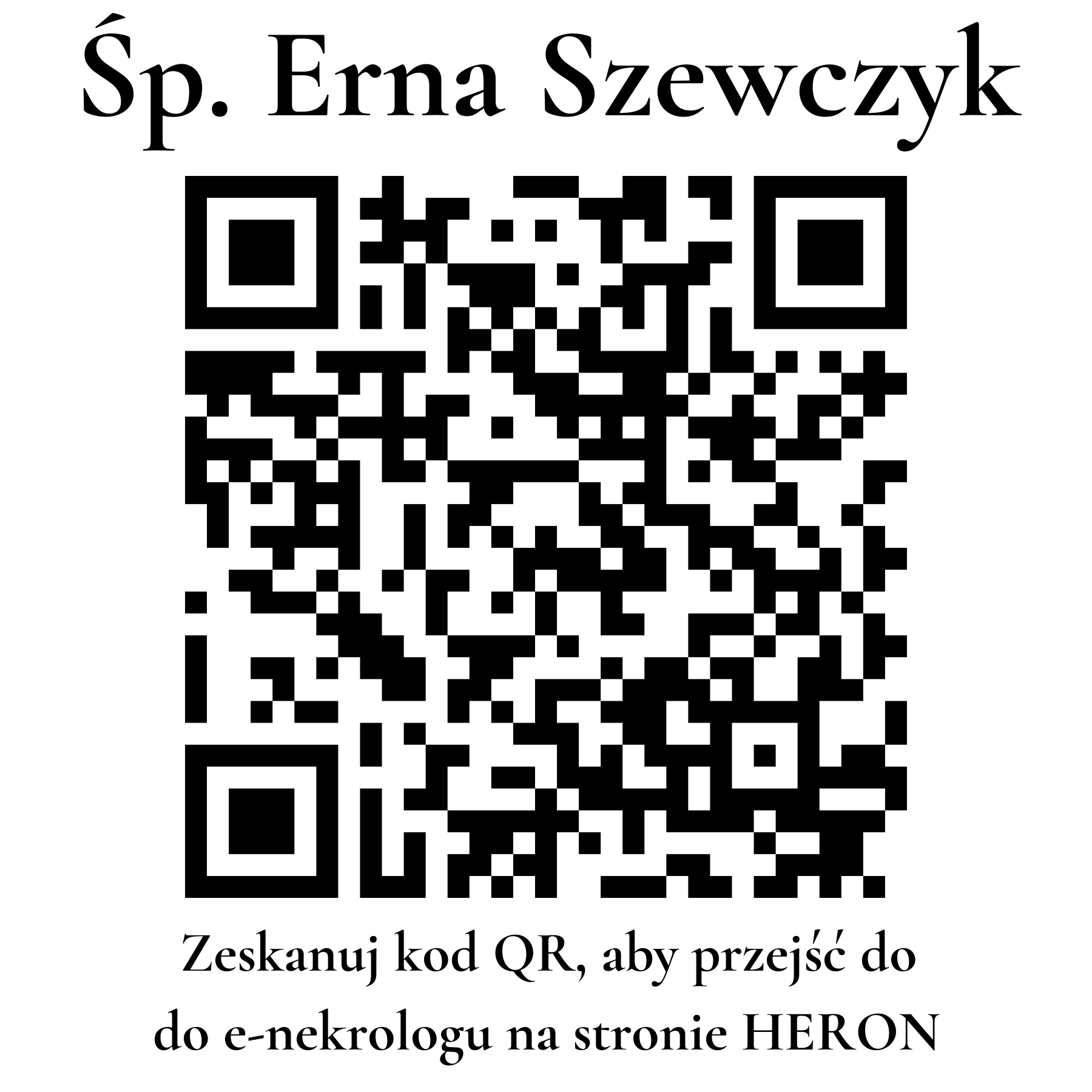 Kod QR do nekrologu Erna Szewczyk