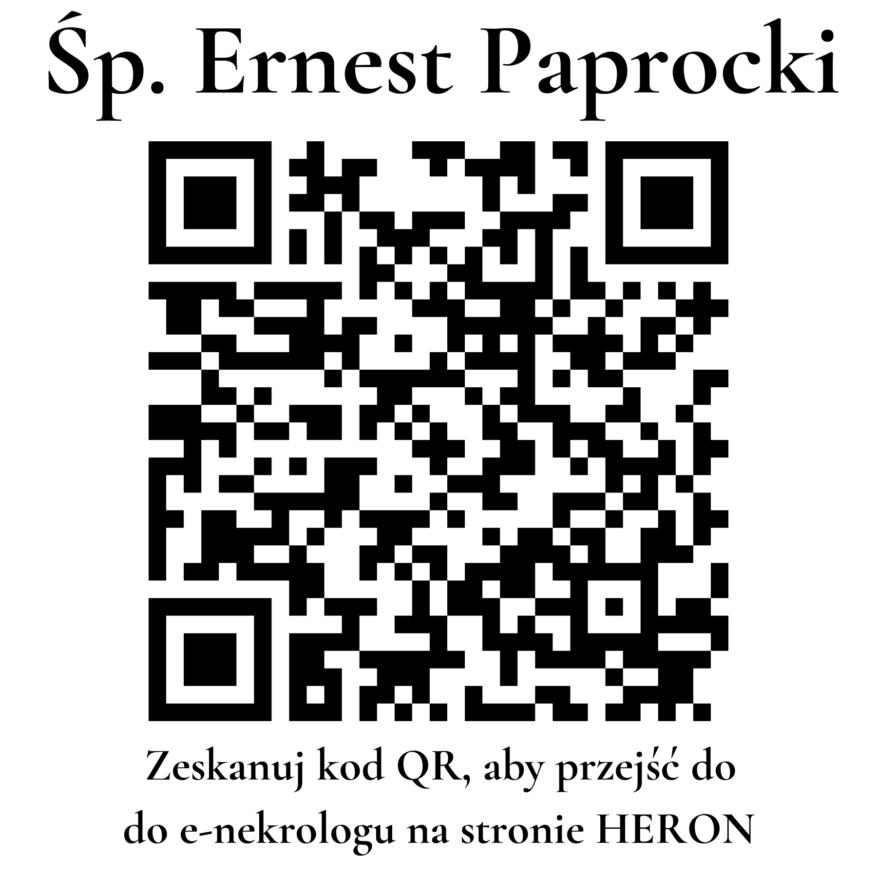 Kod QR do nekrologu Ernest Paprocki Kod QR do nekrologu Ernest Paprocki