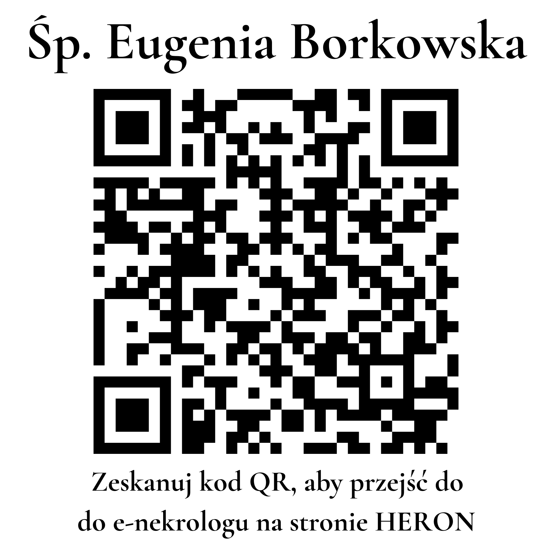 Kod QR do nekrologu Eugenia Borkowska