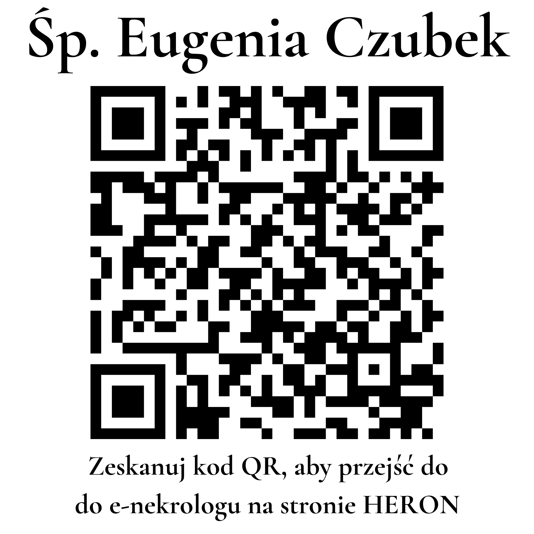 Kod QR do nekrologu Eugenia Czubek