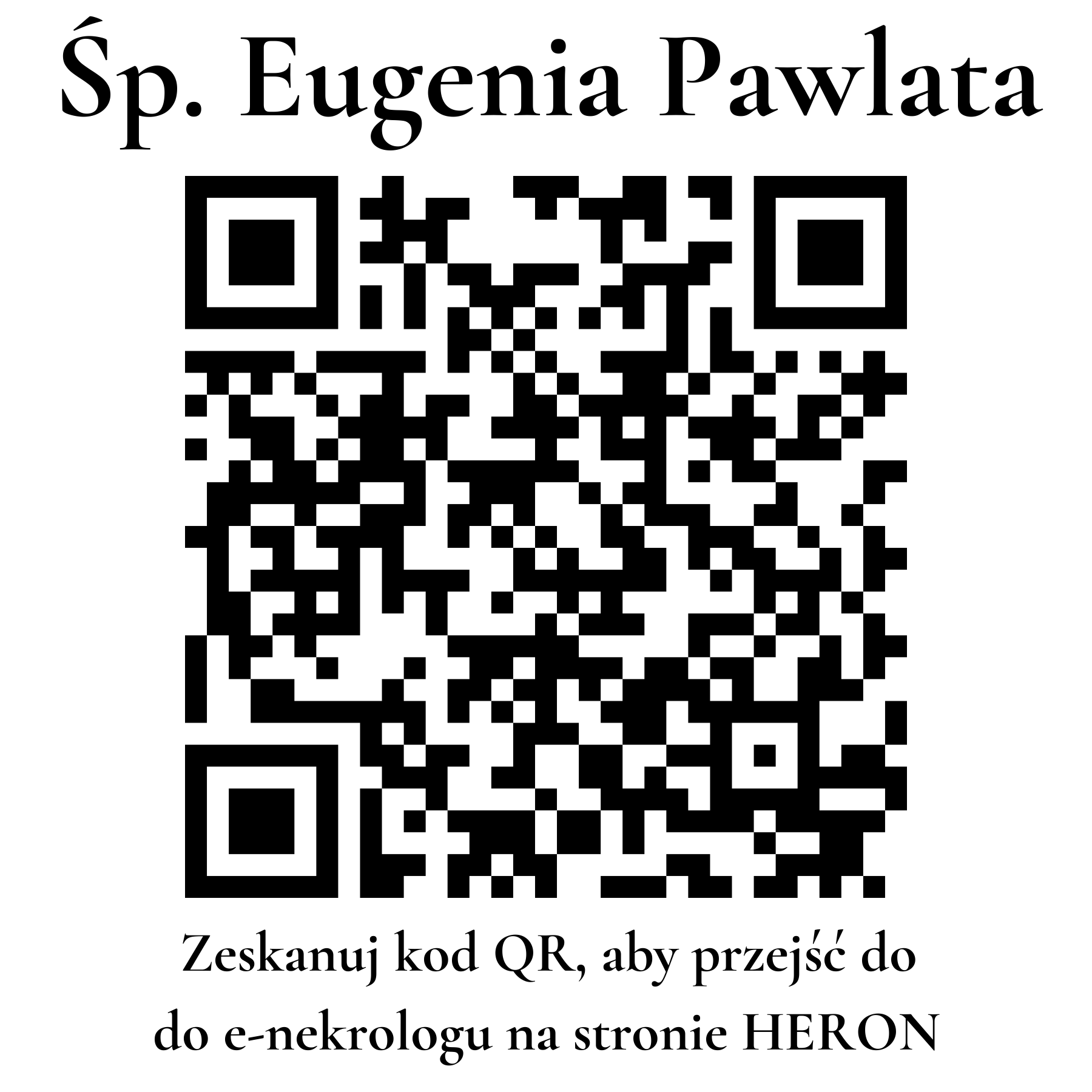 Kod QR do nekrologu Eugenia Pawlata Kod QR do nekrologu Eugenia Pawlata
