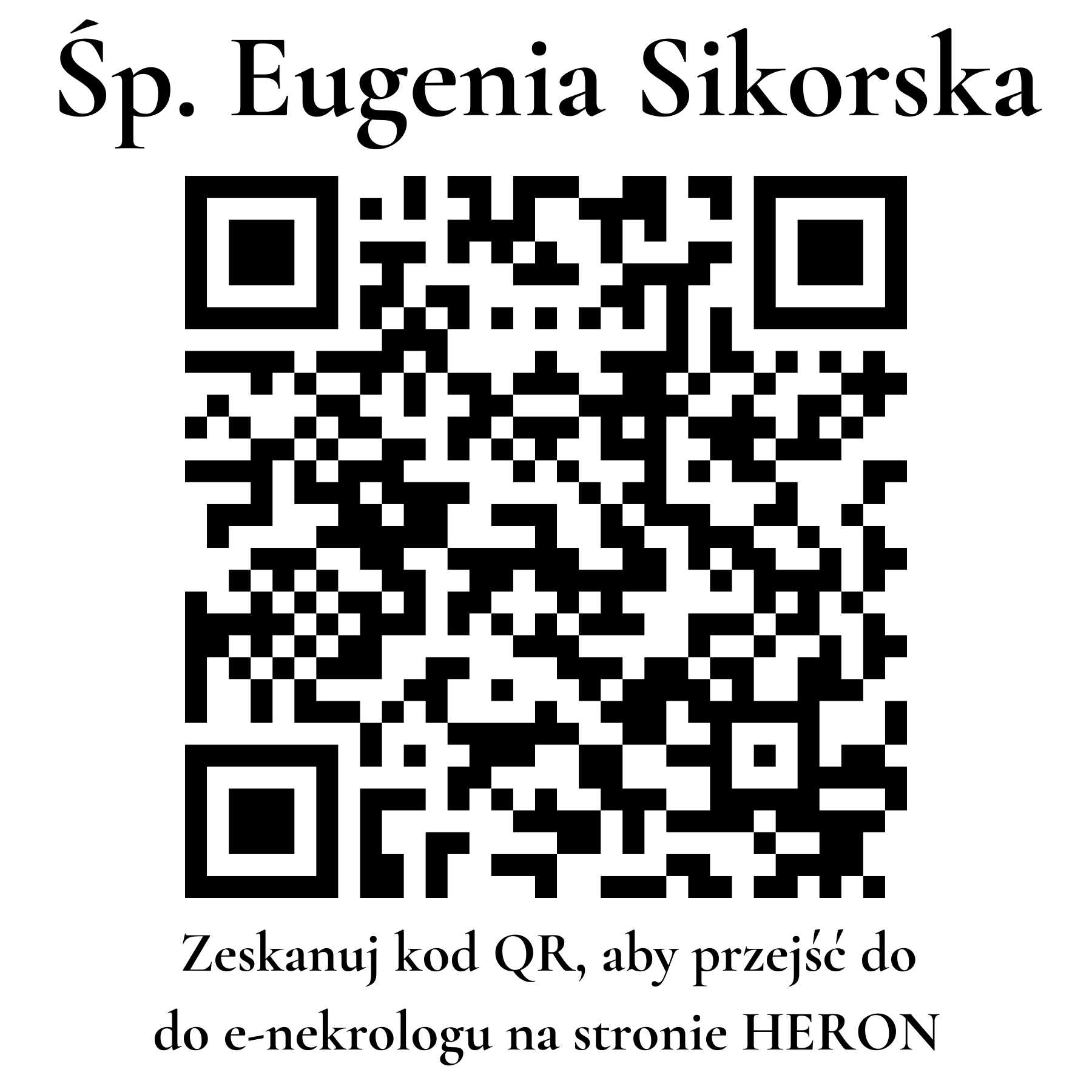 Kod QR do nekrologu Eugenia Sikorska