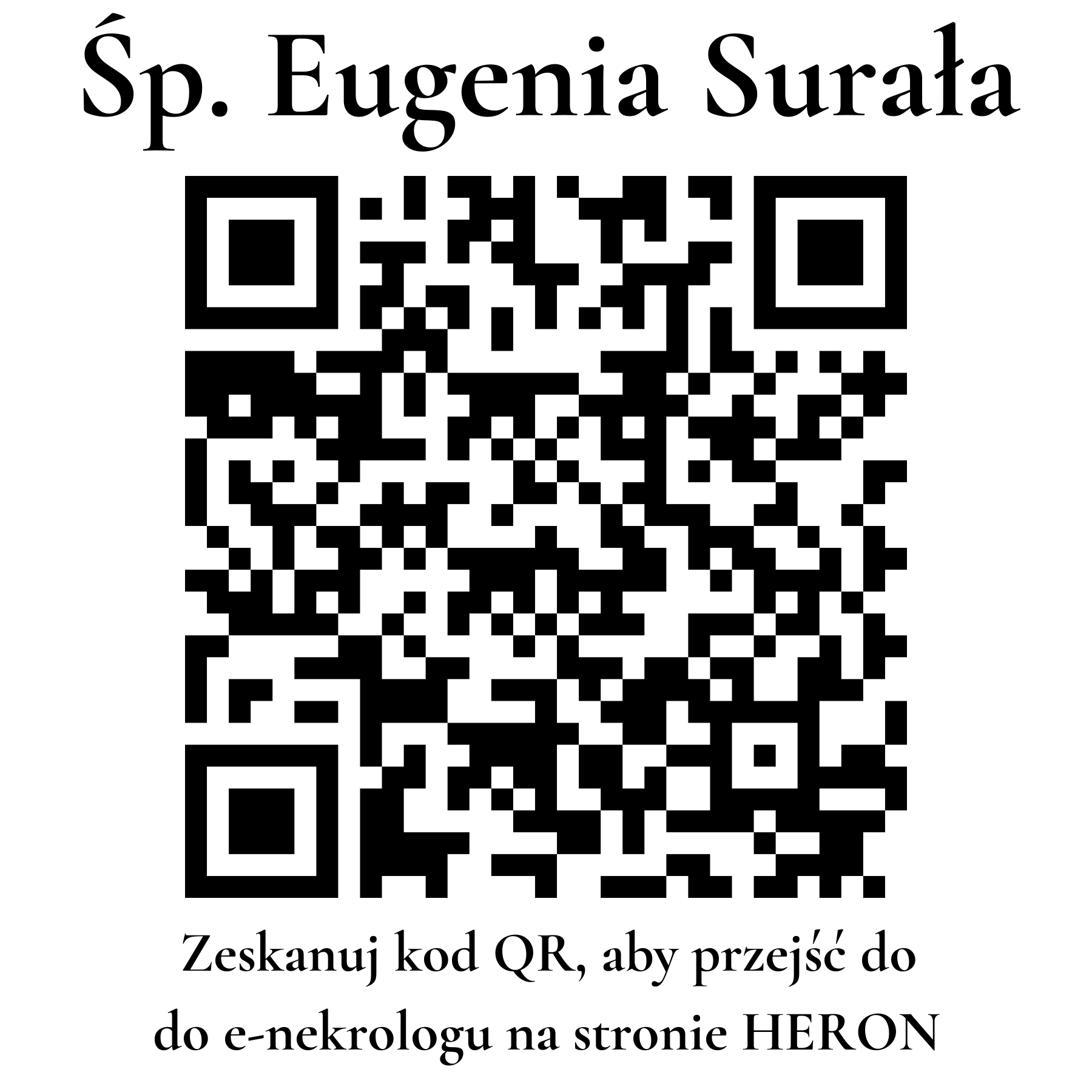 Kod QR do nekrologu Eugenia Surała