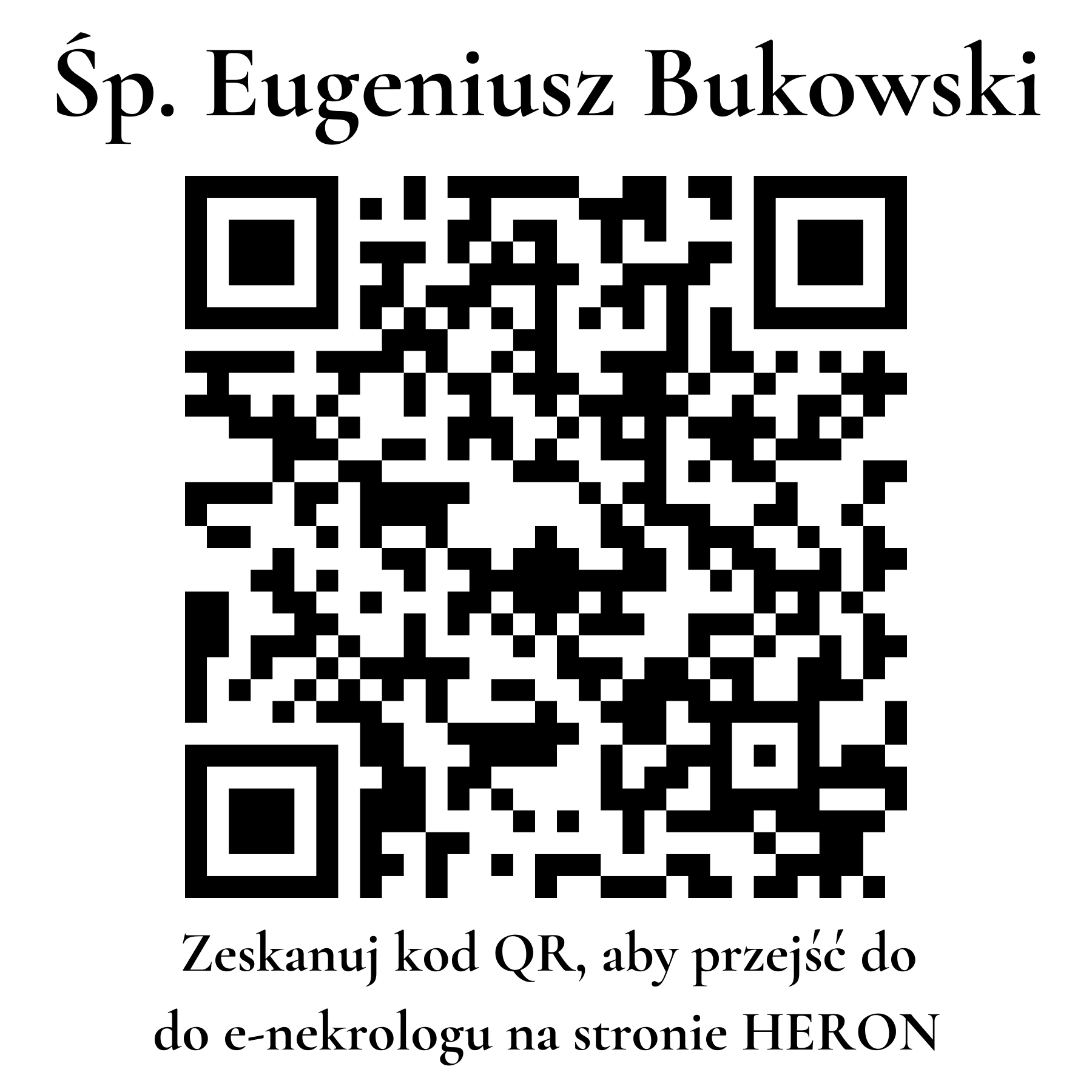 Kod QR do nekrologu Eugeniusz Bukowski