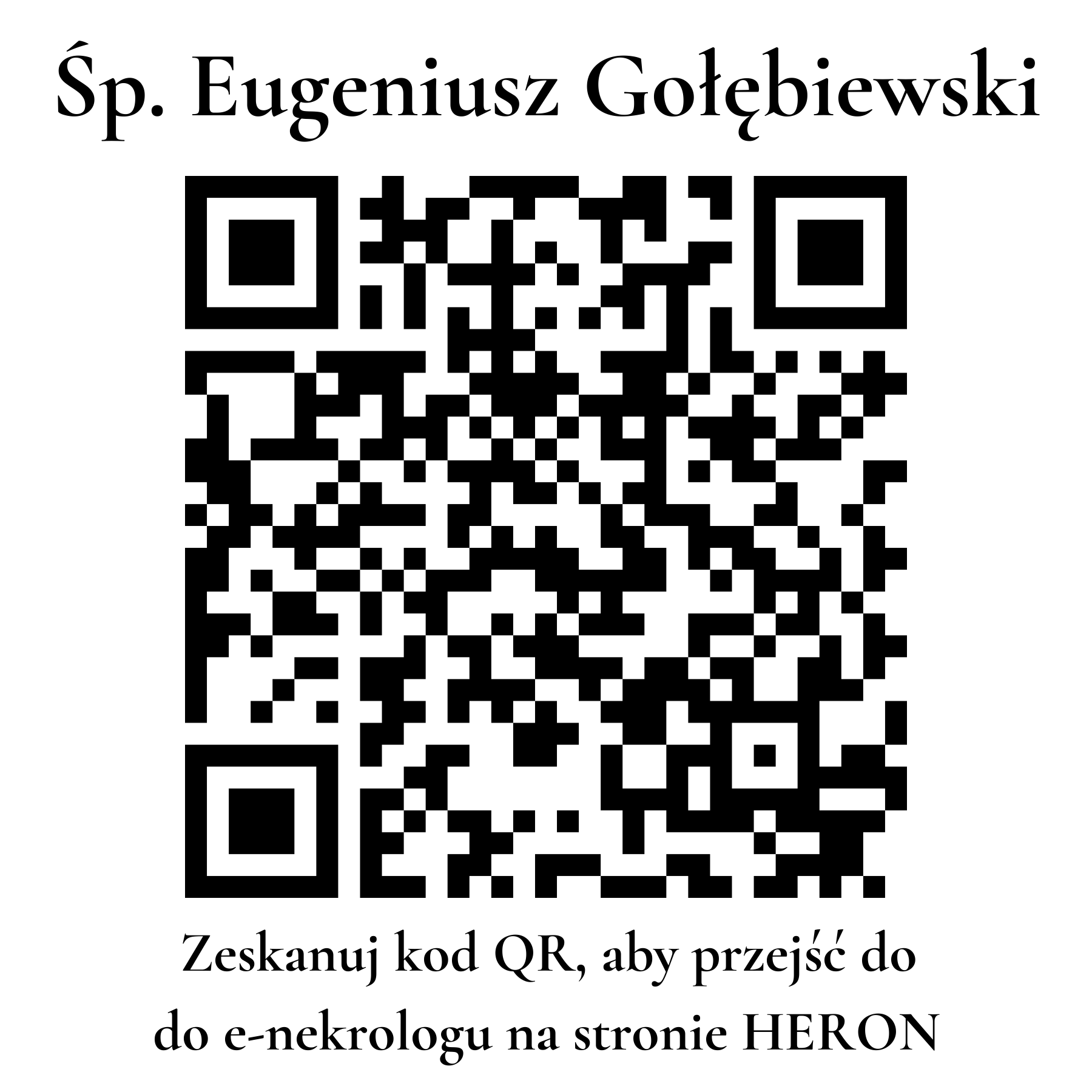 Kod QR do nekrologu Eugeniusz Gołębiewski
