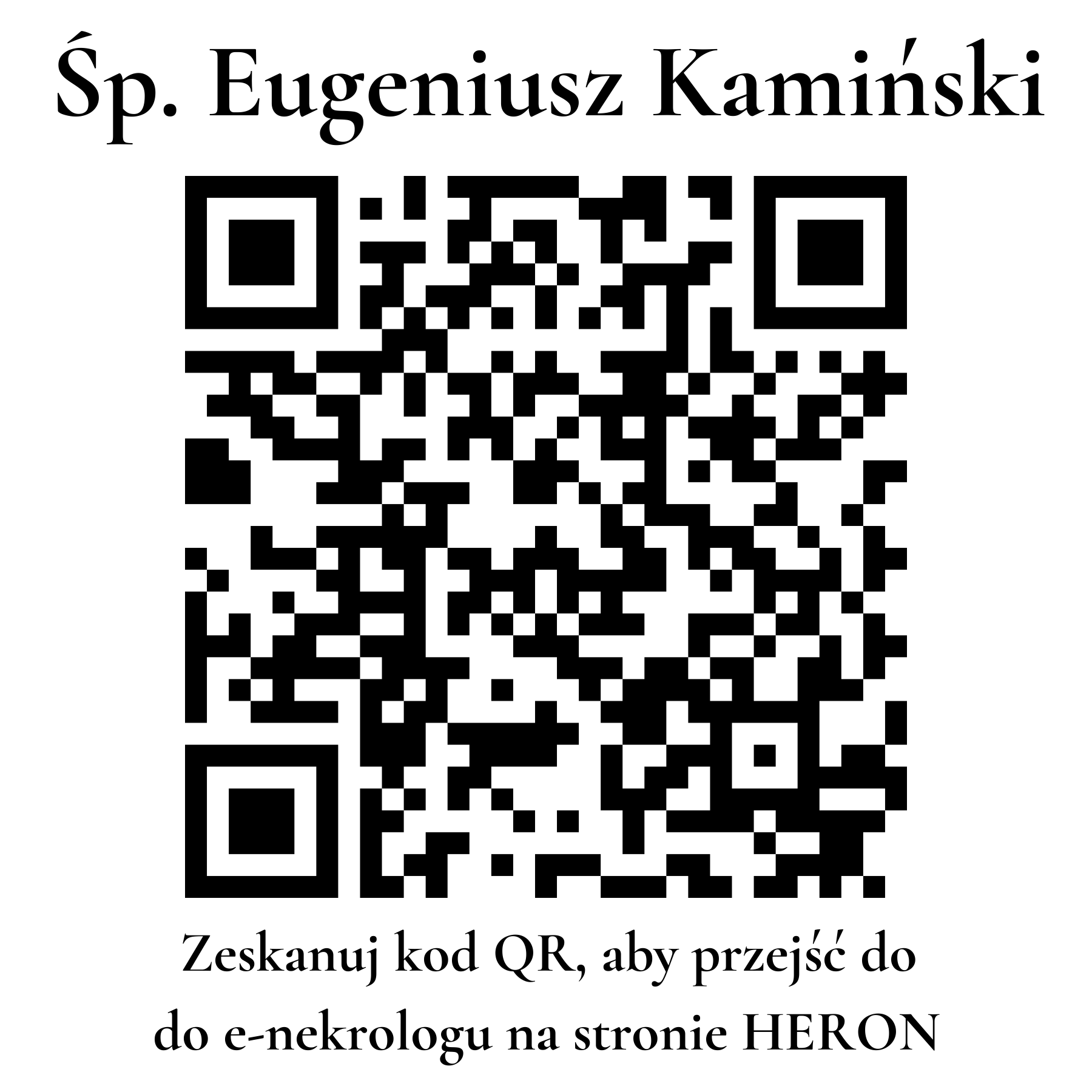 Kod QR do nekrologu Eugeniusz Kamiński