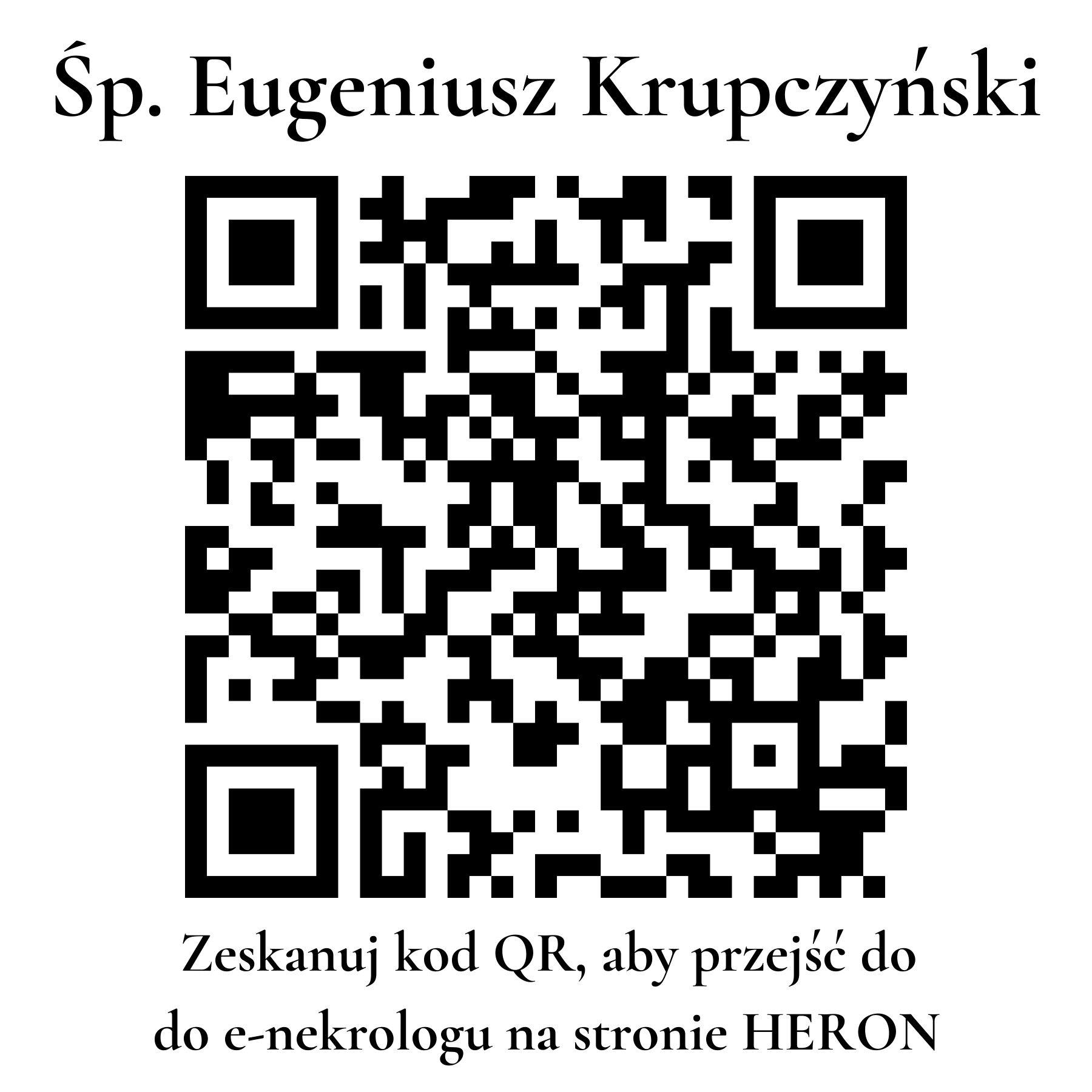 Kod QR do nekrologu Eugeniusz Krupczyński