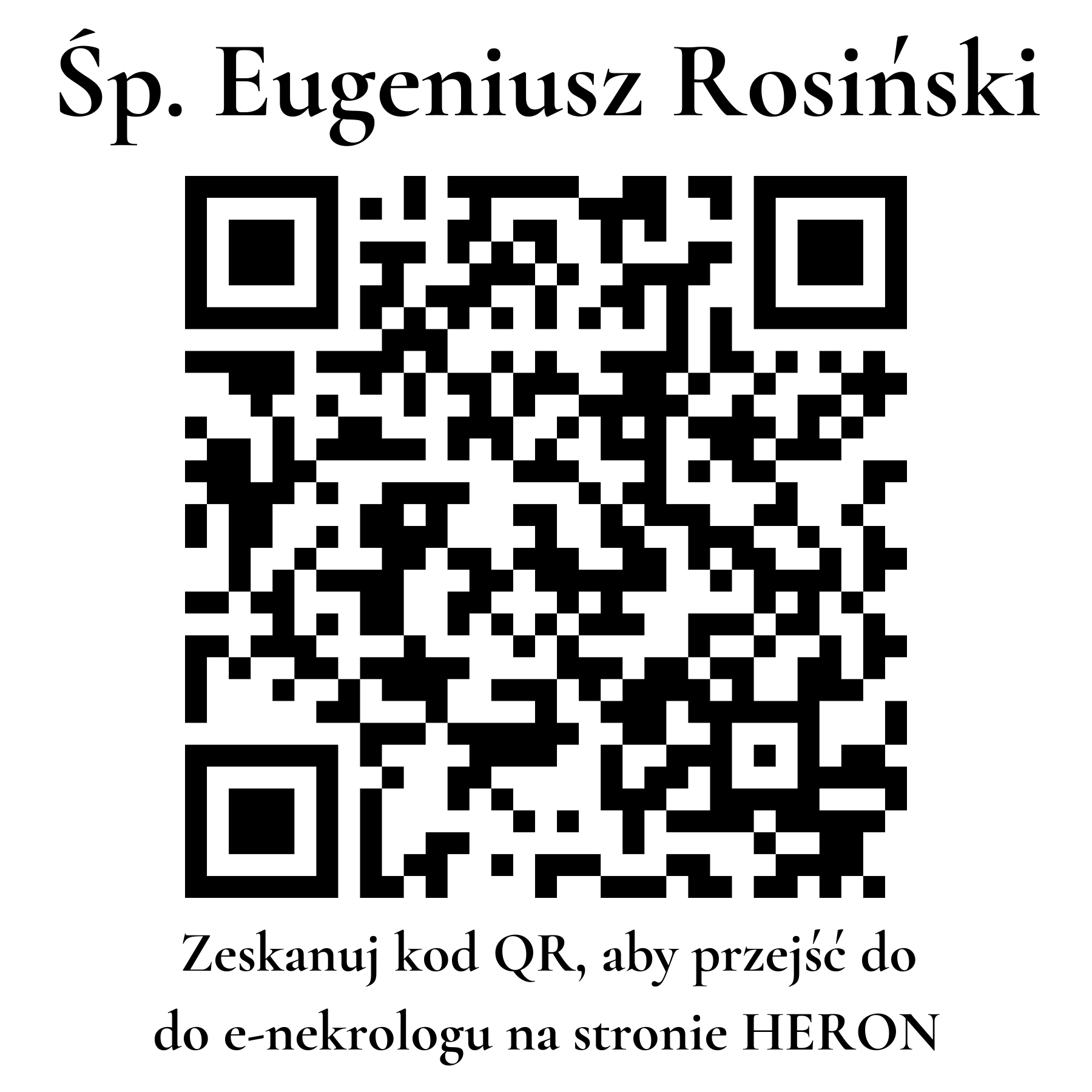 Kod QR do nekrologu Eugeniusz Rosiński Kod QR do nekrologu Eugeniusz Rosiński