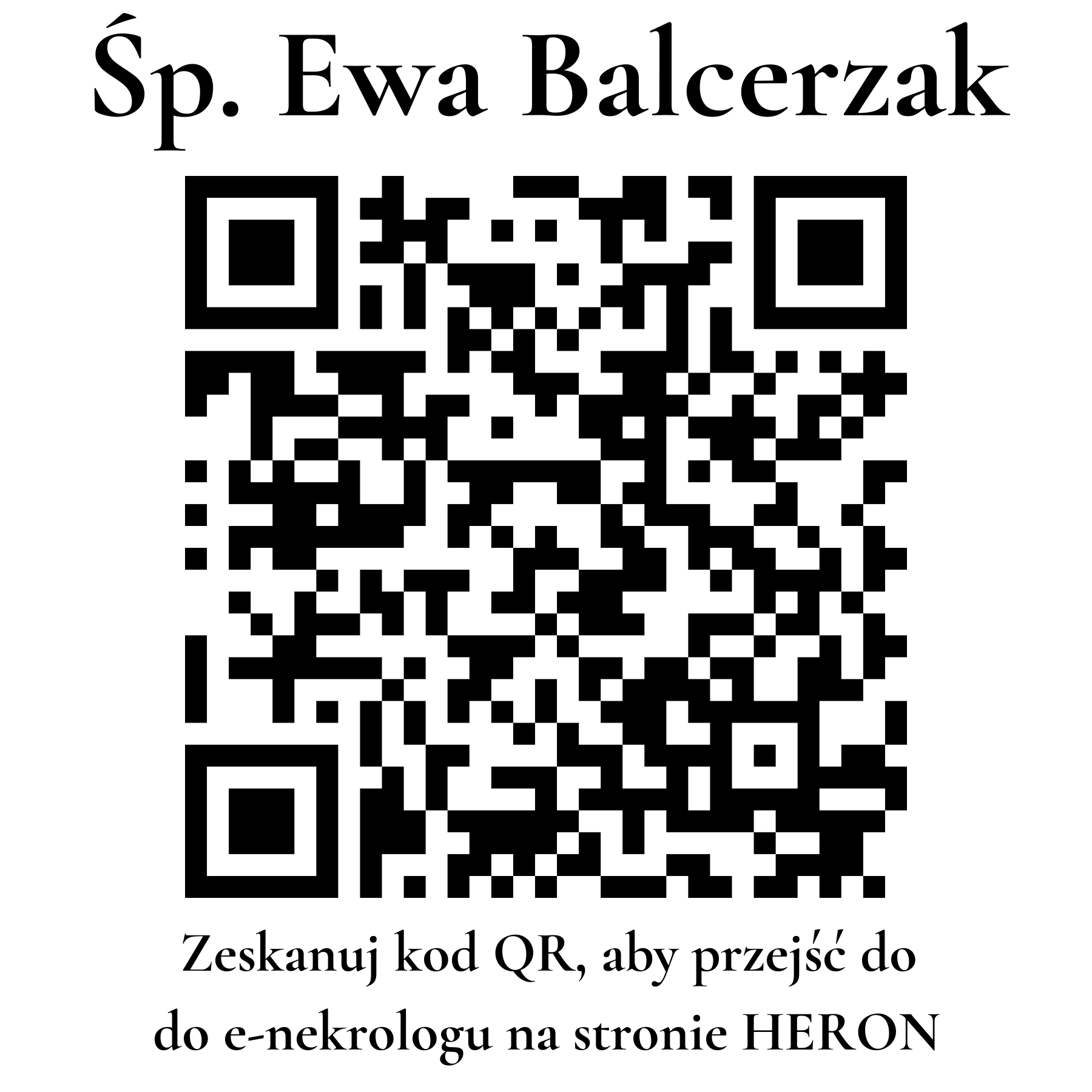 Kod QR do nekrologu Ewa Balcerzak