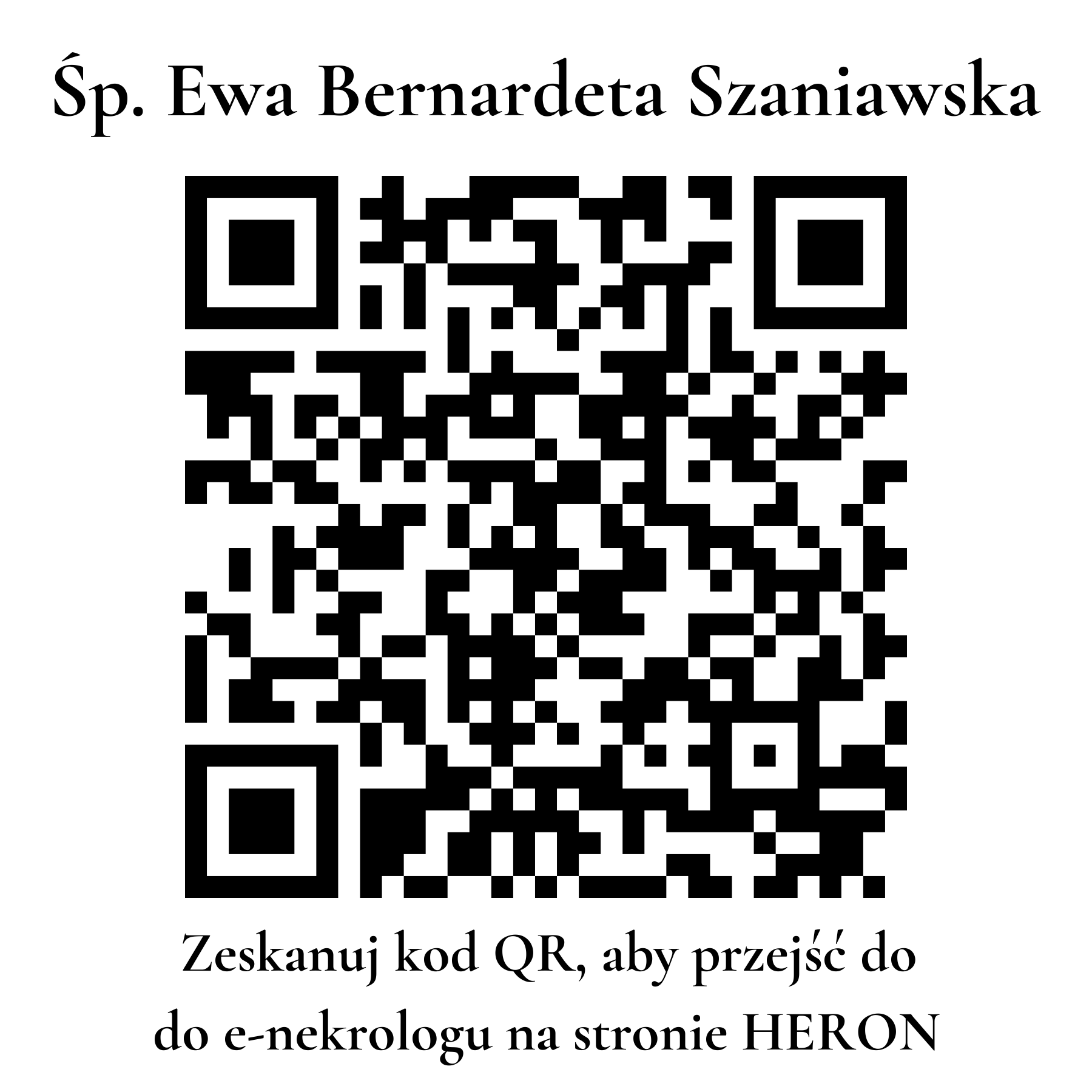 Kod QR do nekrologu Ewa Bernardeta Szaniawska