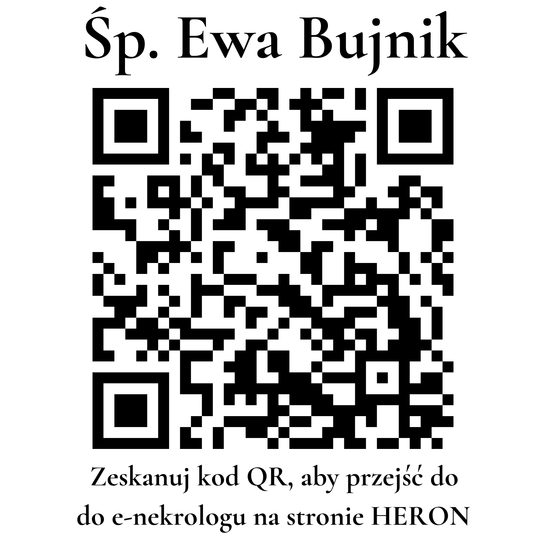 Kod QR do nekrologu Ewa Bujnik