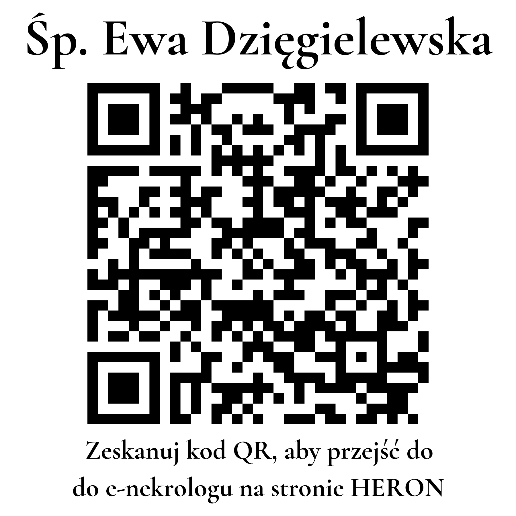 Kod QR do nekrologu Ewa Dzięgielewska