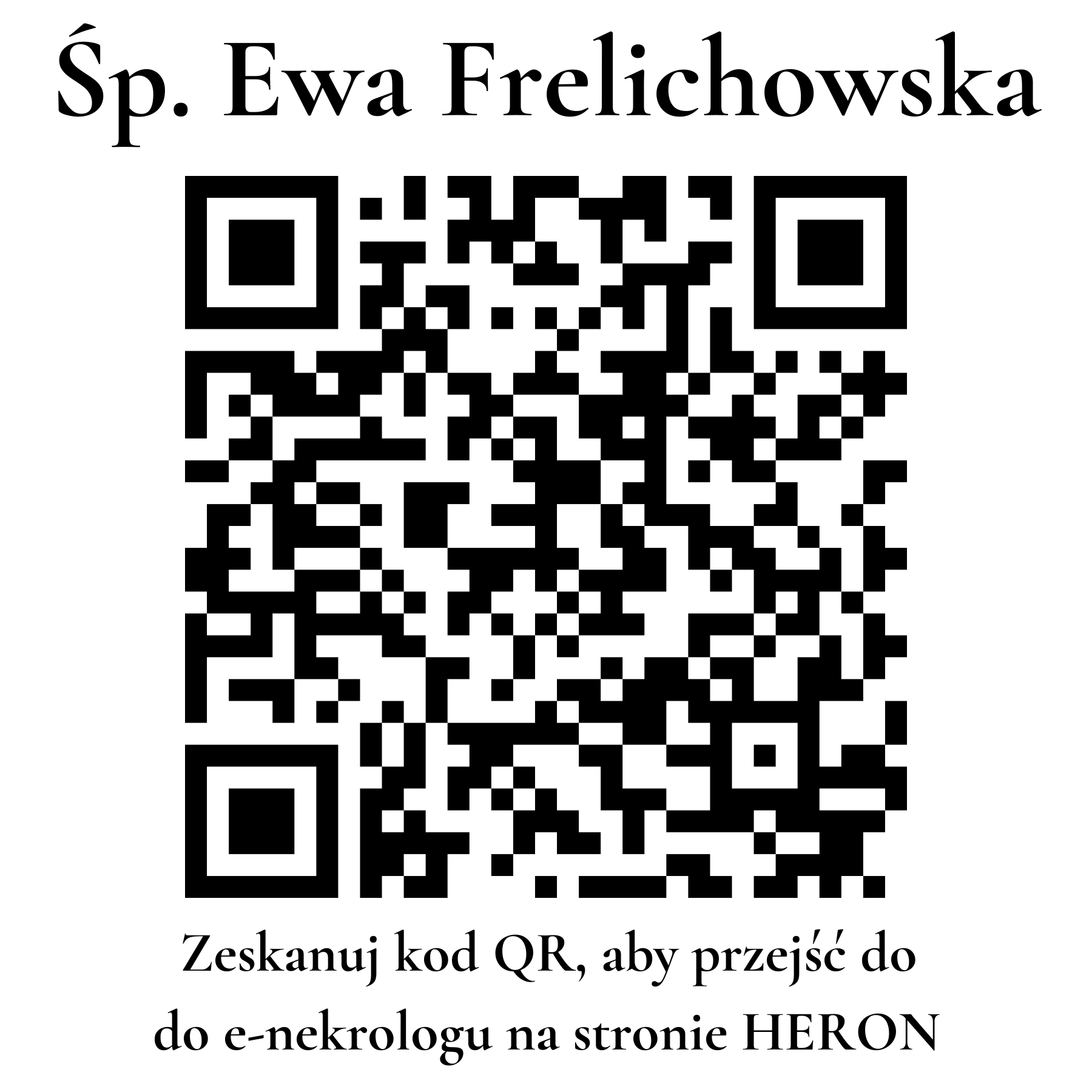 Kod QR do nekrologu Ewa Frelichowska Kod QR do nekrologu Ewa Frelichowska