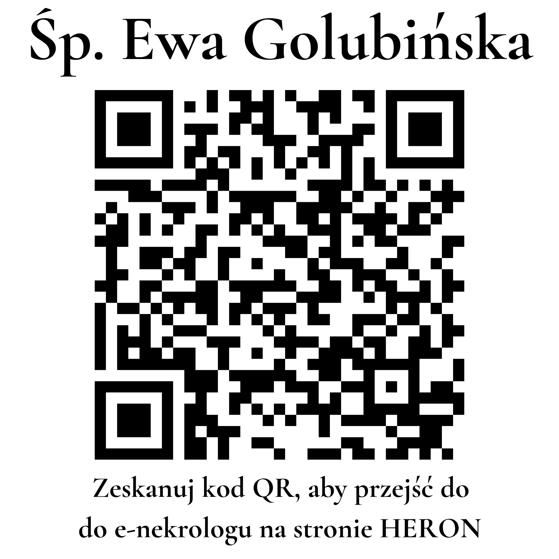 Kod QR do nekrologu Ewa Golubińska Kod QR do nekrologu Ewa Golubińska