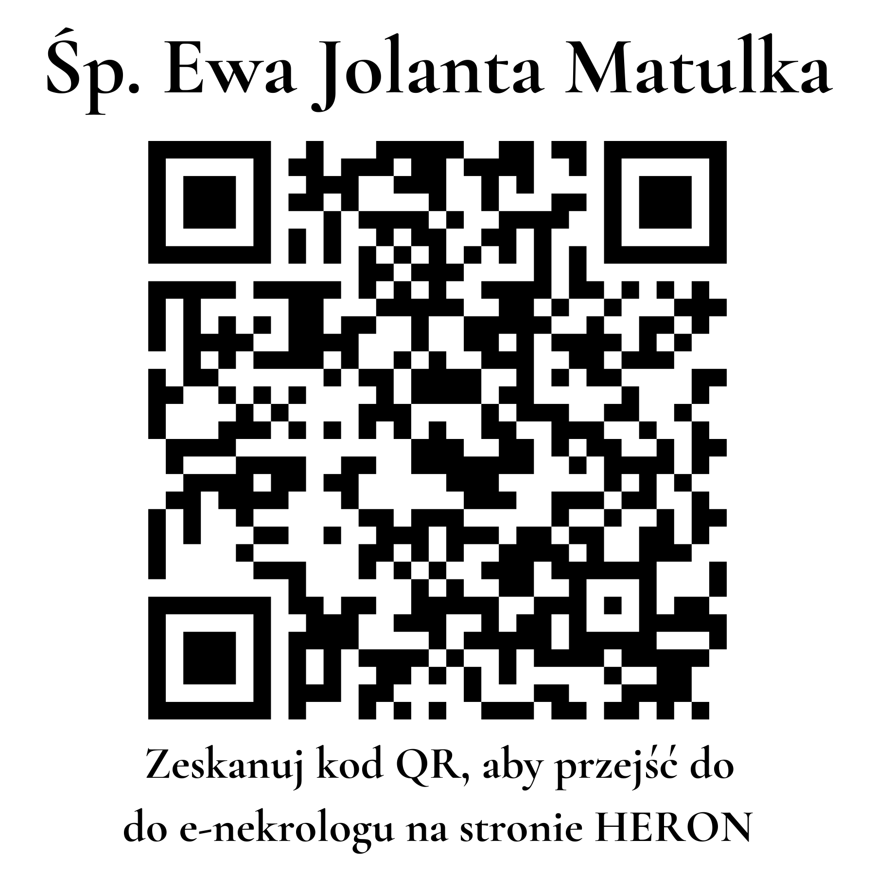 Kod QR do nekrologu Ewa Jolanta Matulka