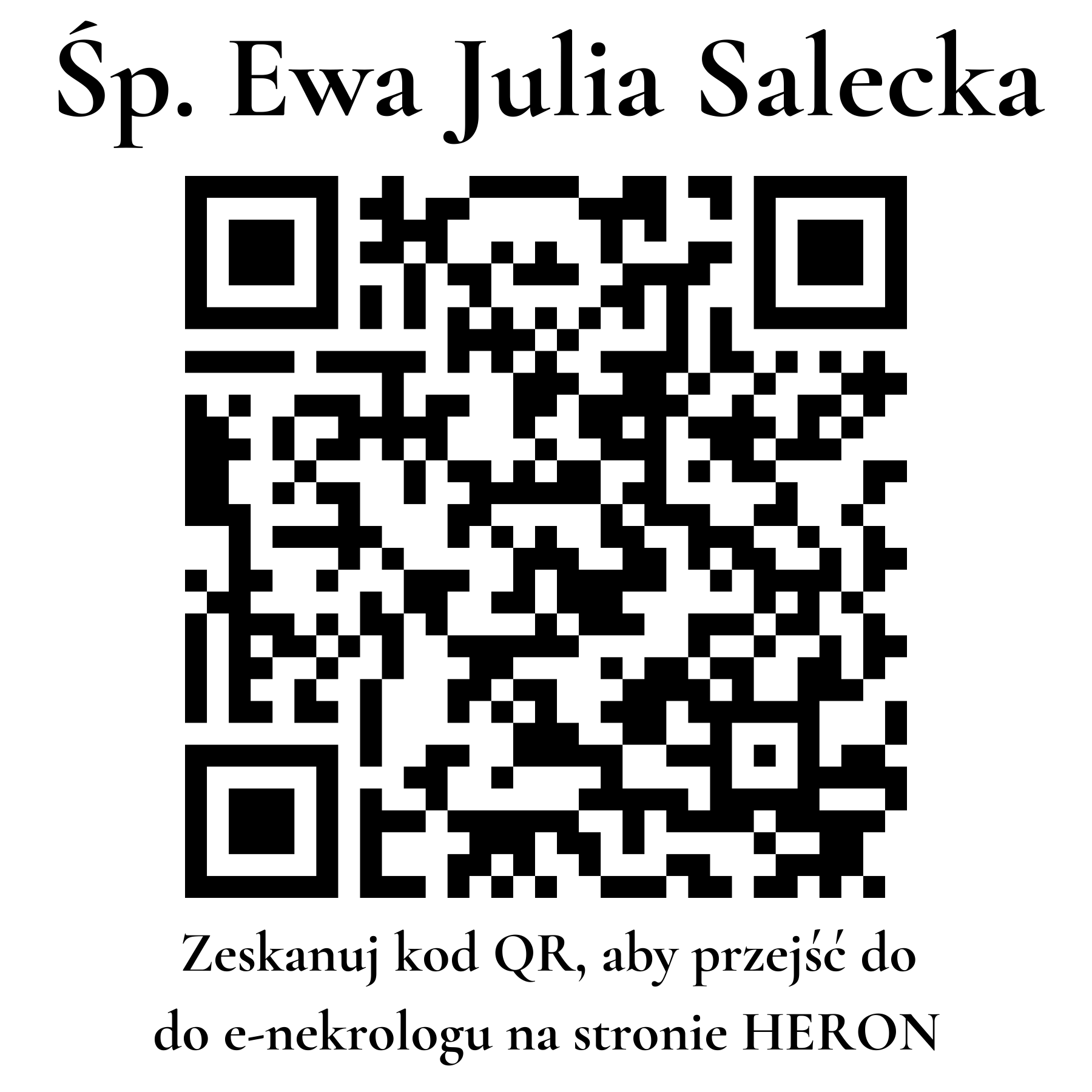 Kod QR do nekrologu Ewa Julia Salecka Kod QR do nekrologu Ewa Julia Salecka