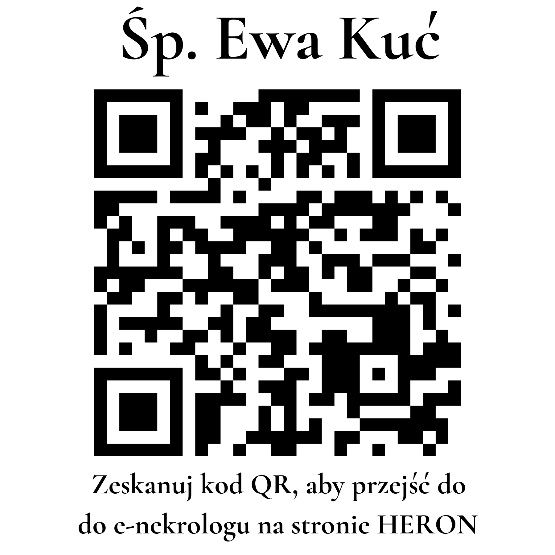 Kod QR do nekrologu Ewa Kuć