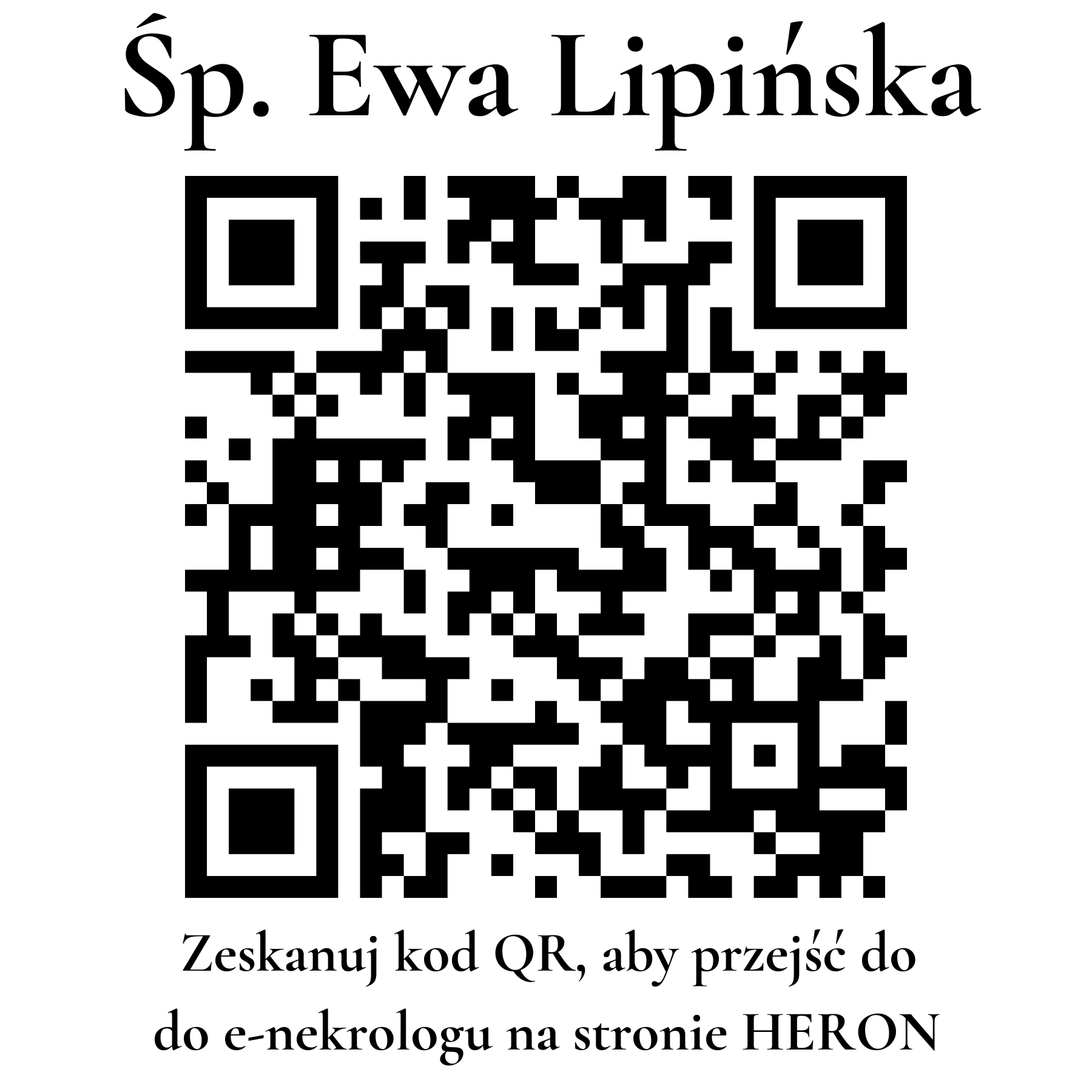 Kod QR do nekrologu Ewa Lipińska