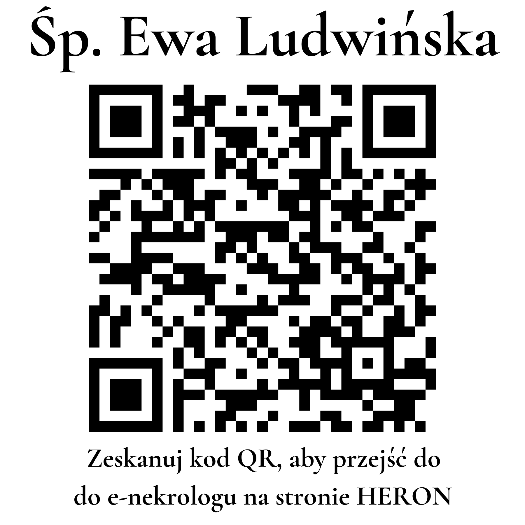 Kod QR do nekrologu Ewa Ludwińska
