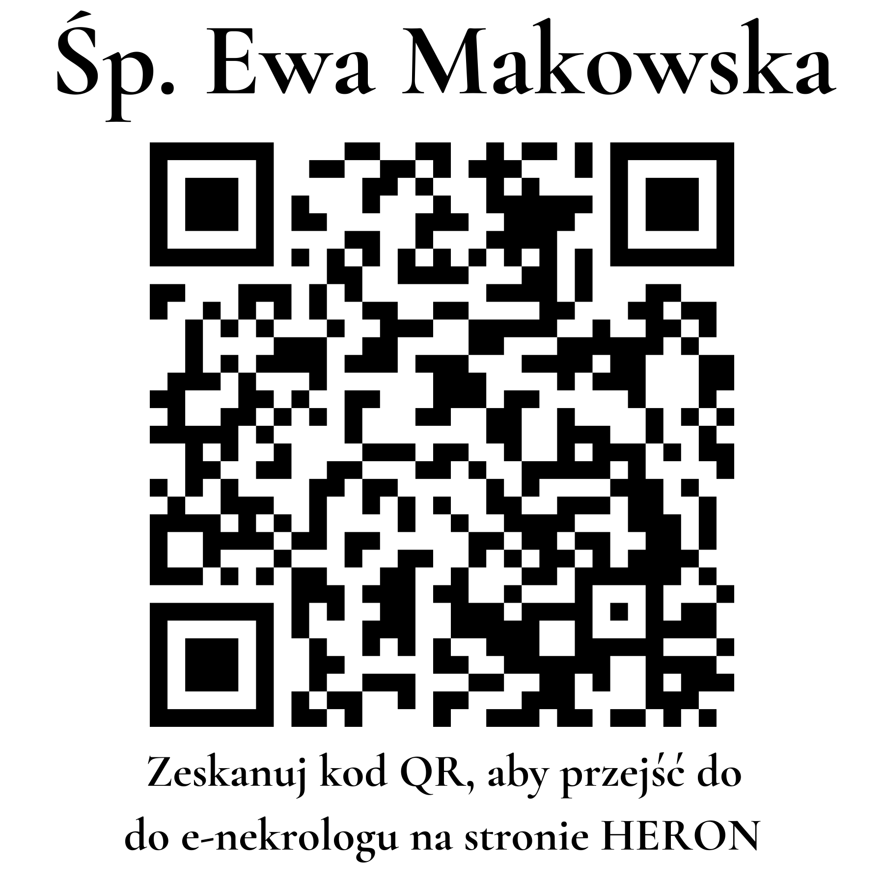 Kod QR do nekrologu Ewa Makowska
