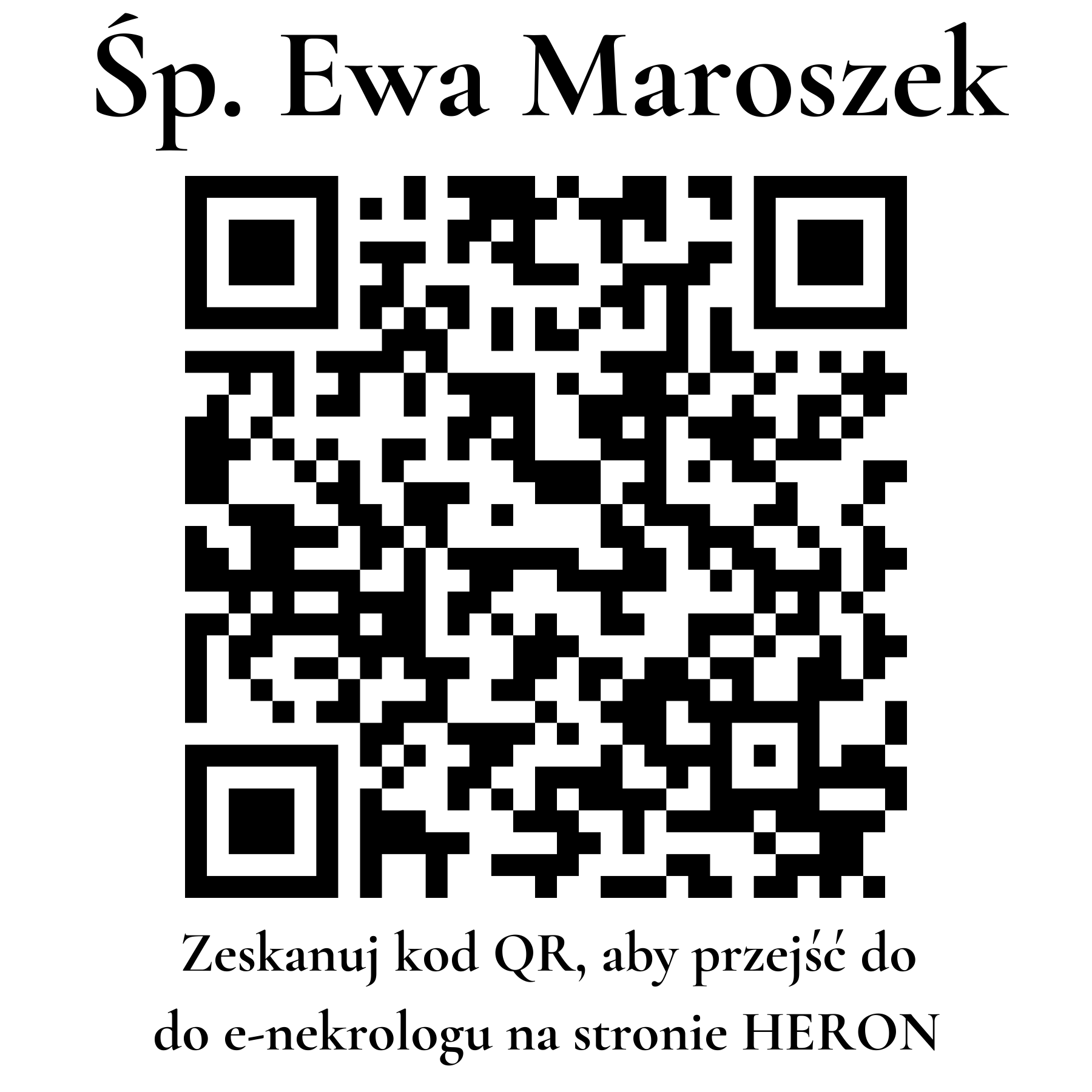 Kod QR do nekrologu Ewa Maroszek