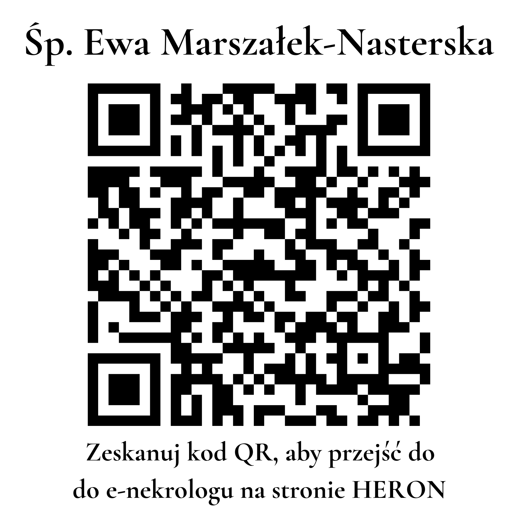 Kod QR do nekrologu Ewa Marszałek-Nasterska