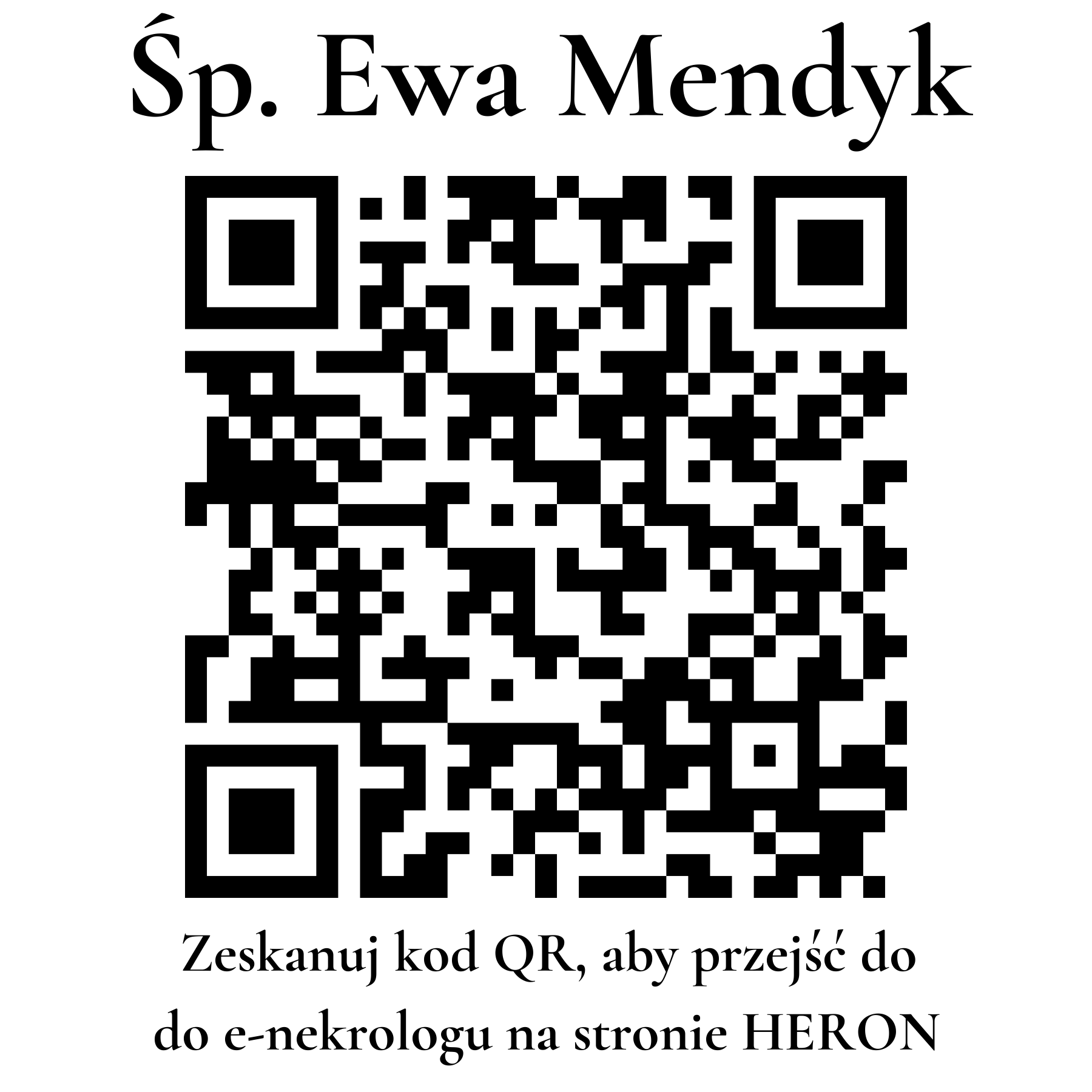 Kod QR do nekrologu Ewa Mendyk
