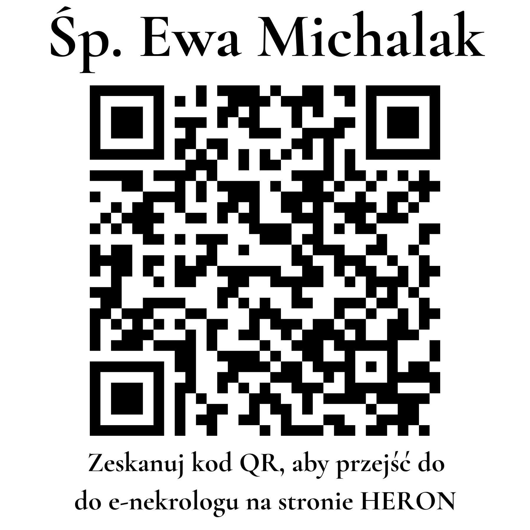 Kod QR do nekrologu Ewa Michalak Kod QR do nekrologu Ewa Michalak