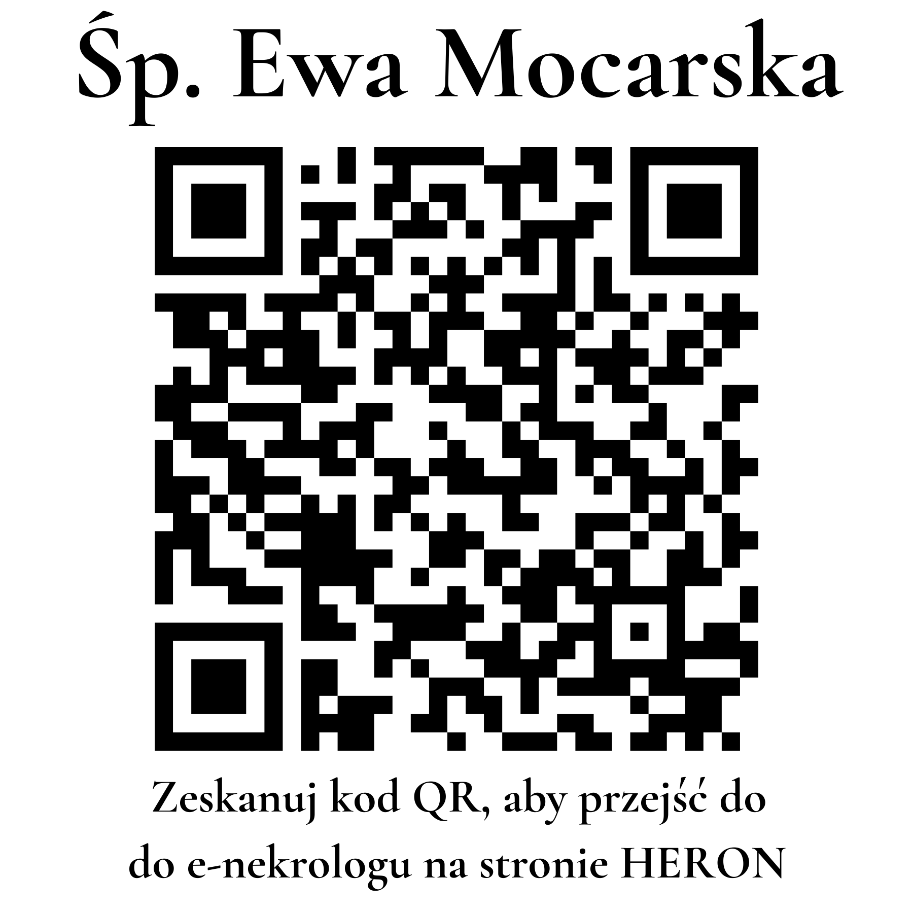 Kod QR do nekrologu Ewa Mocarska