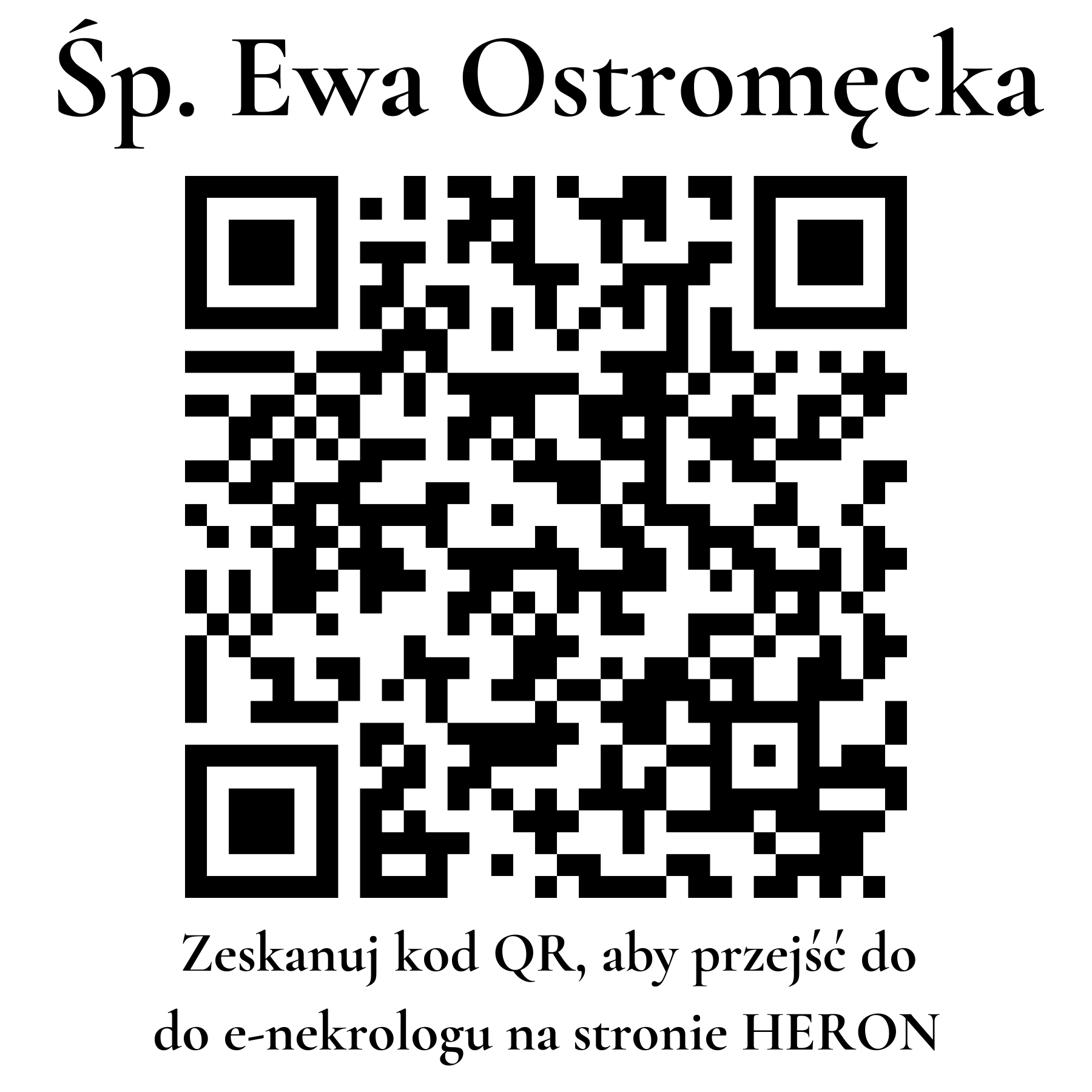 Kod QR do nekrologu Ewa Ostromęcka