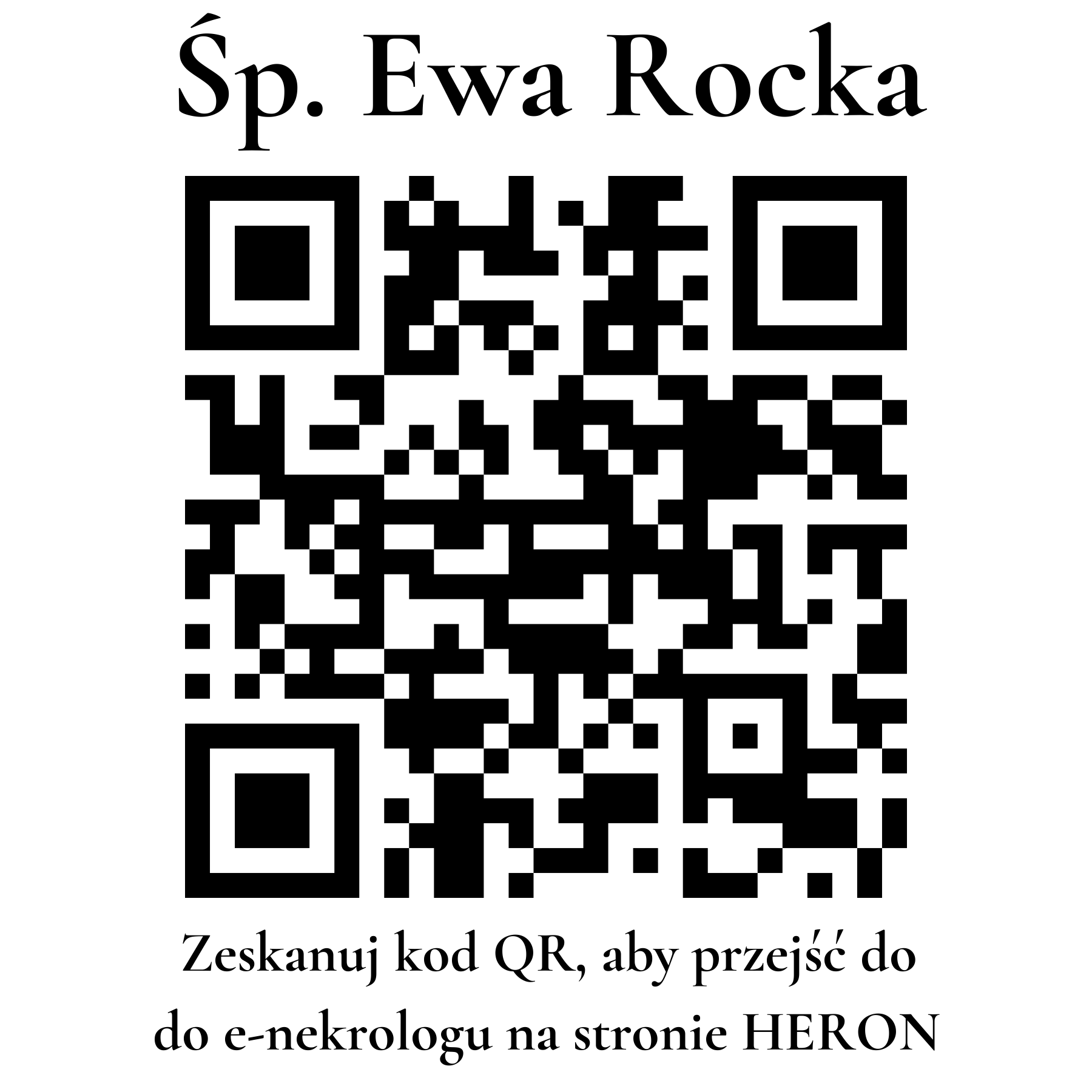 Kod QR do nekrologu Ewa Rocka