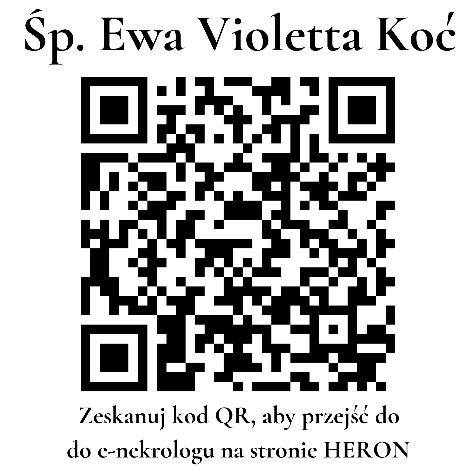 Kod QR do nekrologu Ewa Violetta Koć Kod QR do nekrologu Ewa Violetta Koć
