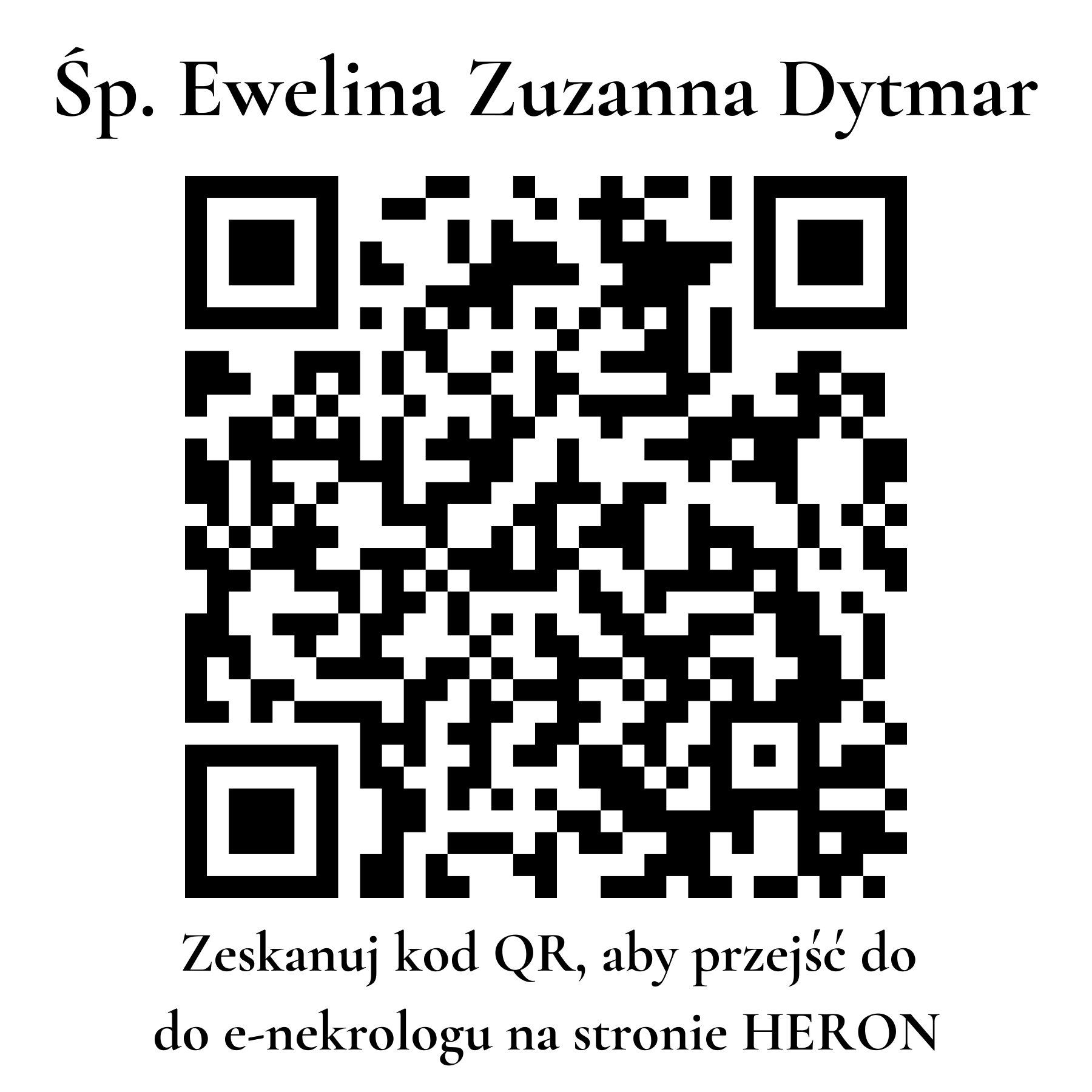 Kod QR do nekrologu Ewelina Zuzanna Dytmar