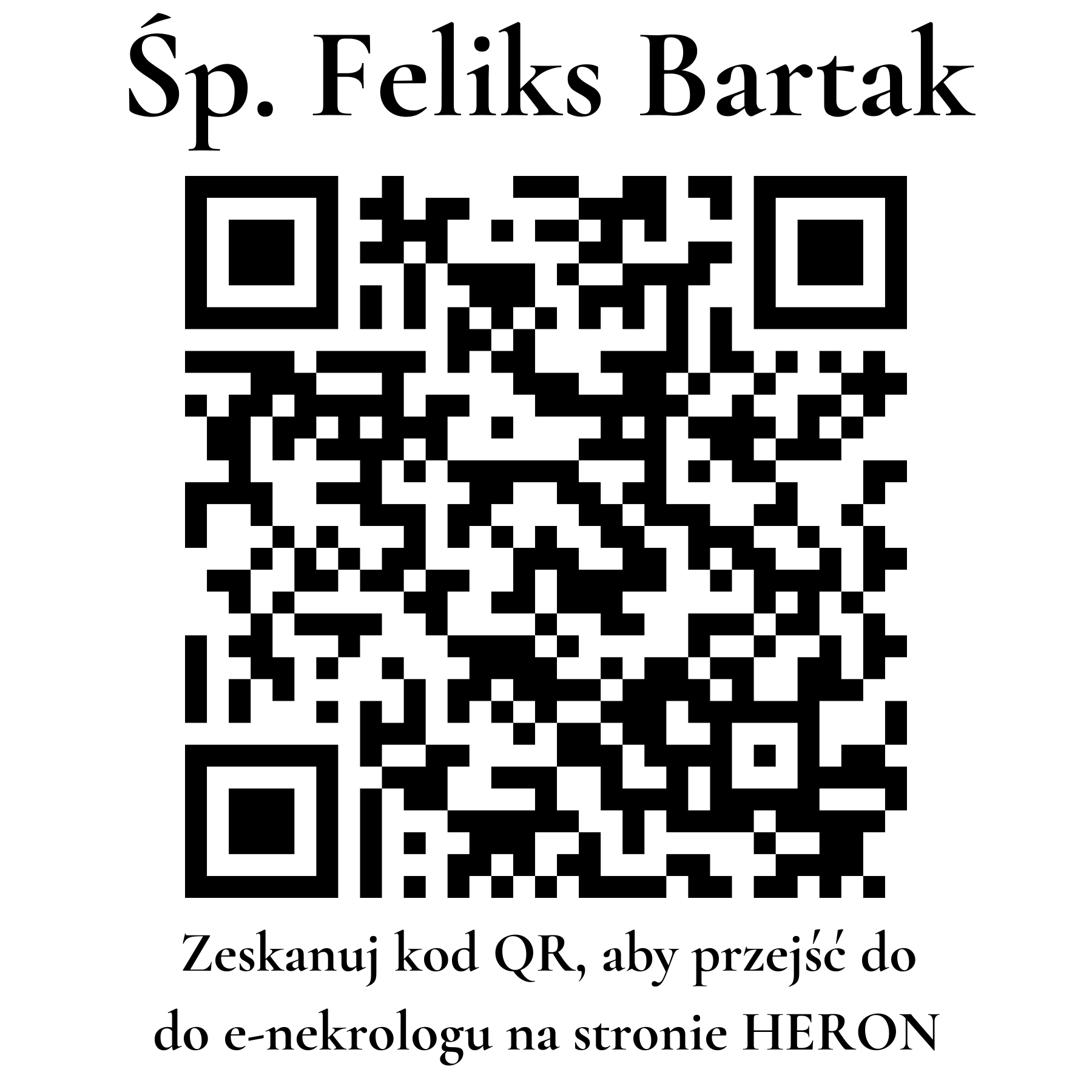 Kod QR do nekrologu Feliks Bartak