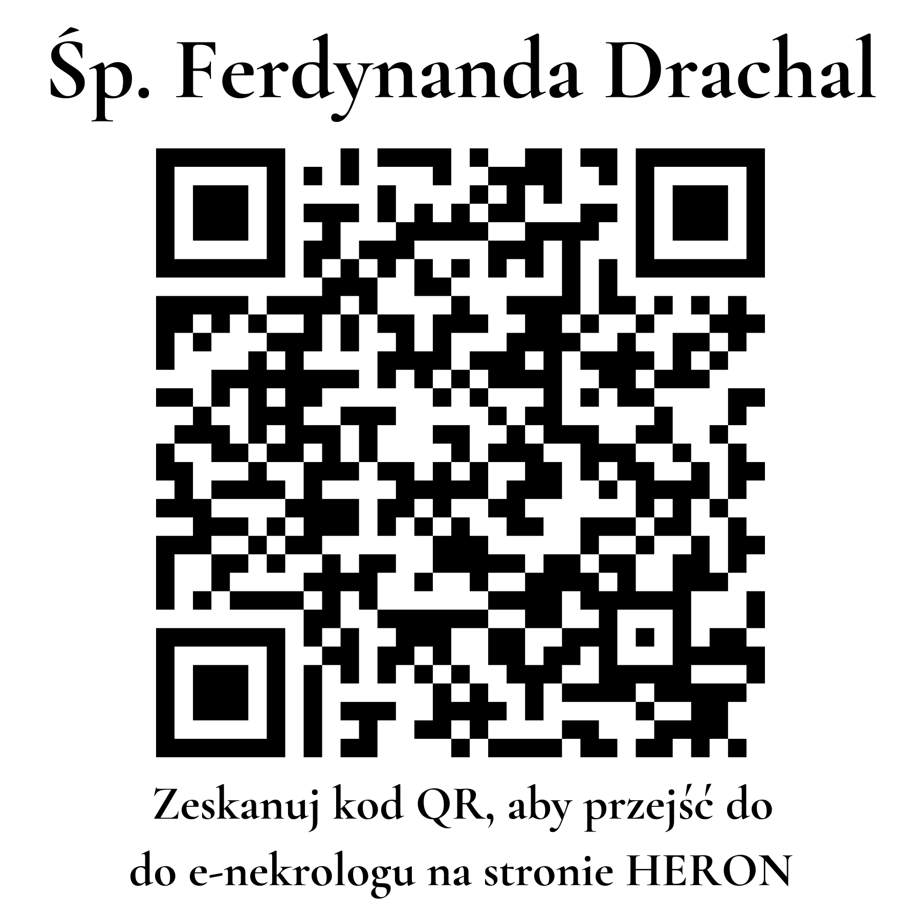Kod QR do nekrologu Ferdynanda Drachal Kod QR do nekrologu Ferdynanda Drachal