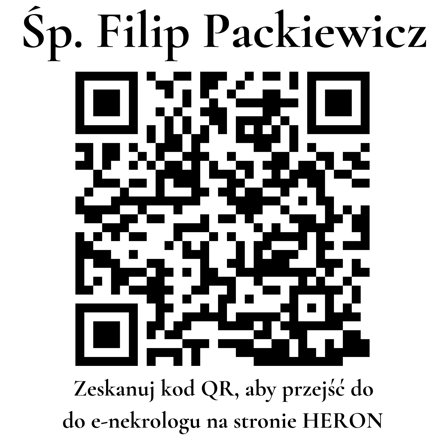 Kod QR do nekrologu Filip Packiewicz