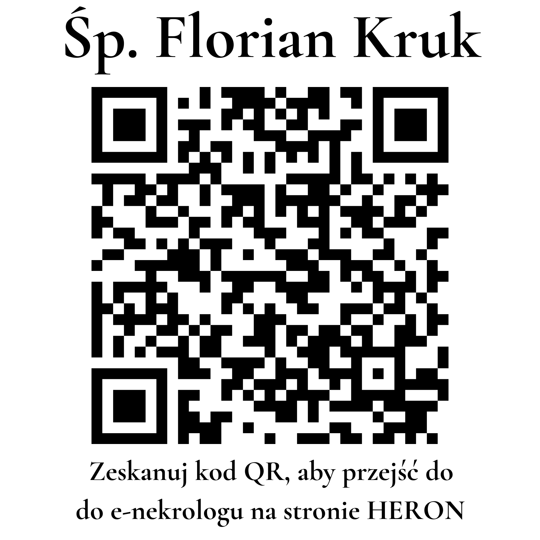 Kod QR do nekrologu Florian Kruk